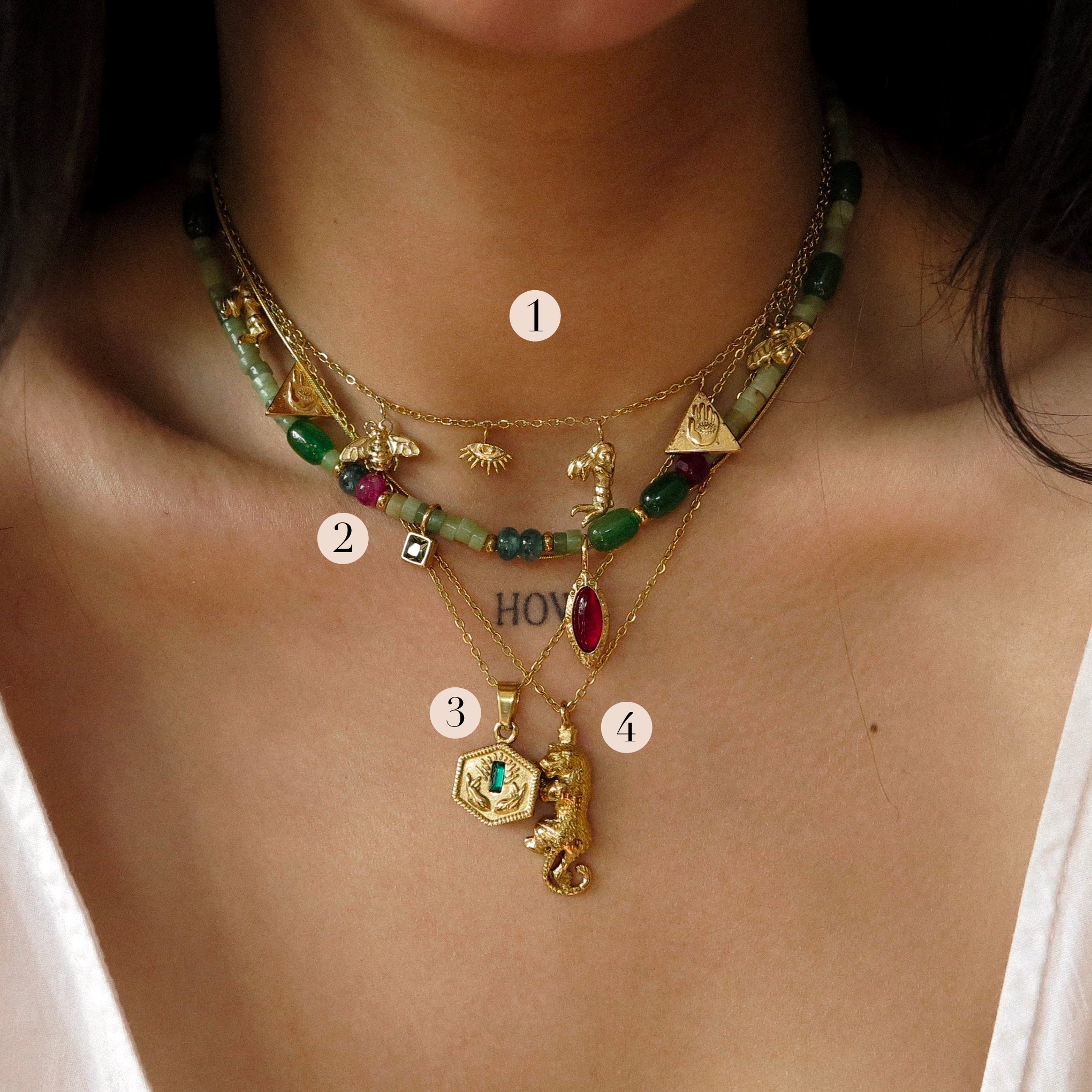 "Zahira" Staggered Choker Necklace