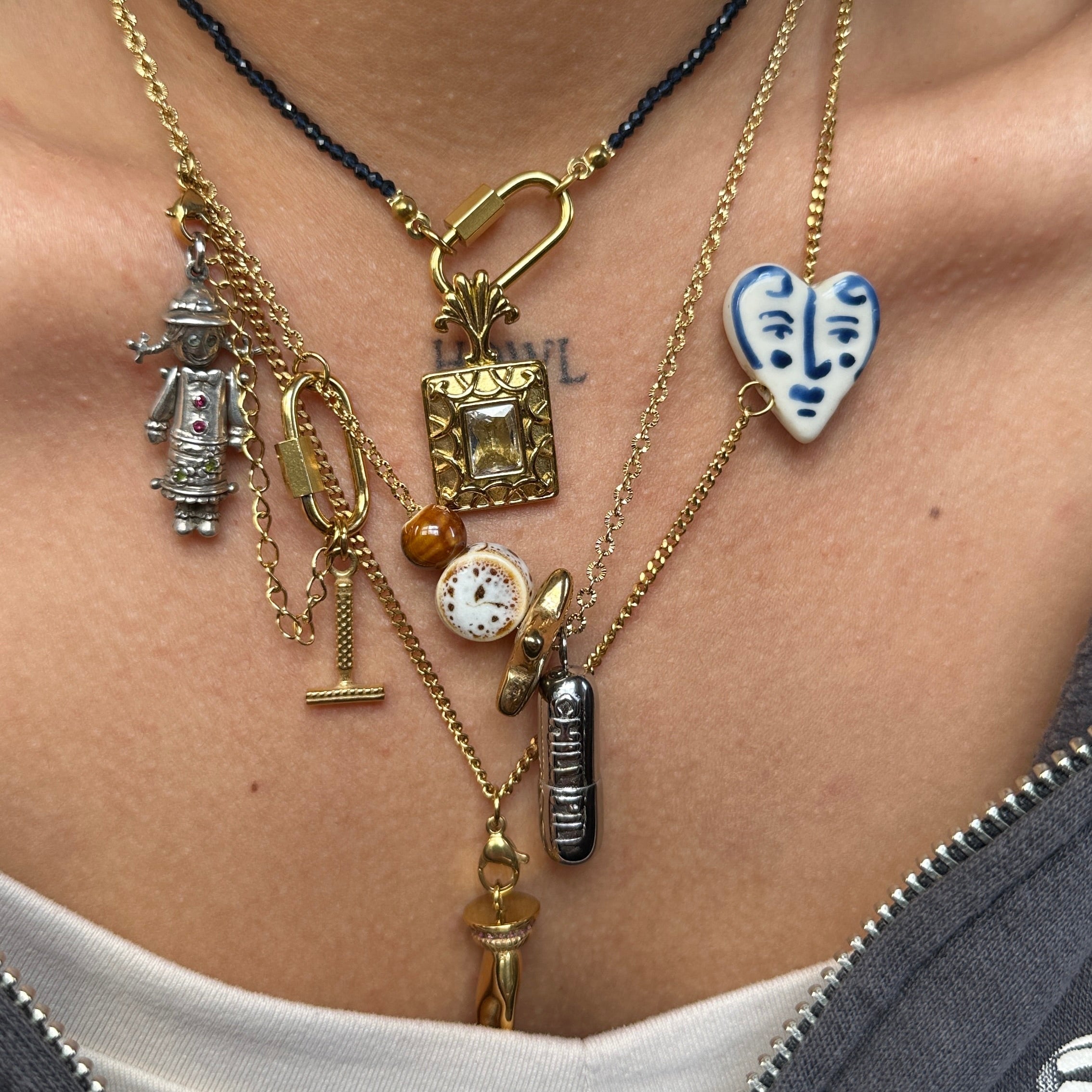 “Elle” Carabiner Charm Necklace