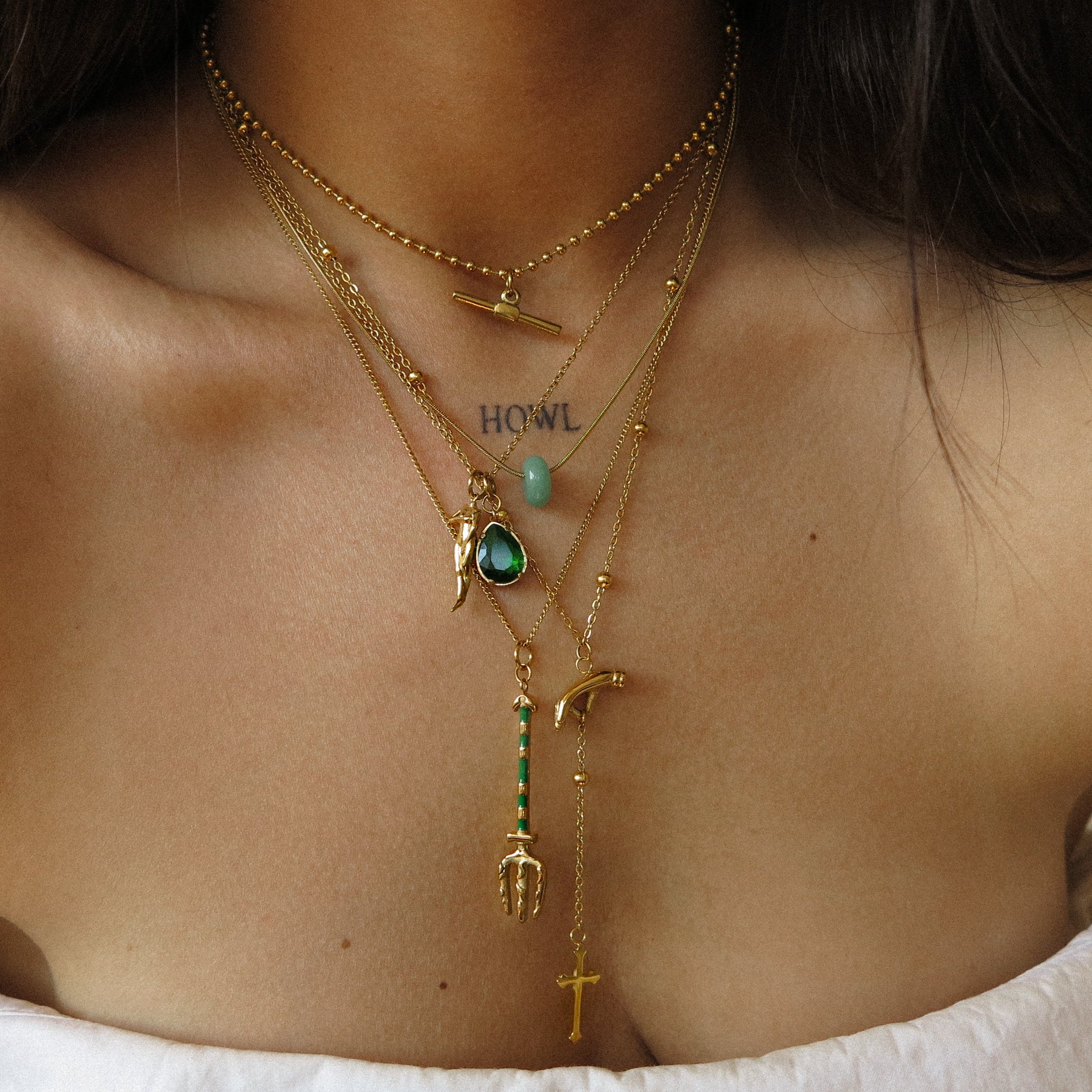 Green Teardrop Charm