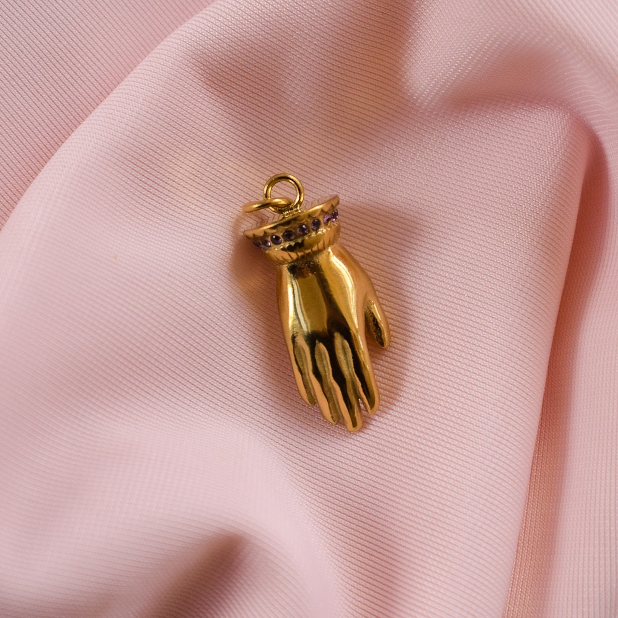 Purple Stone Hand Charm