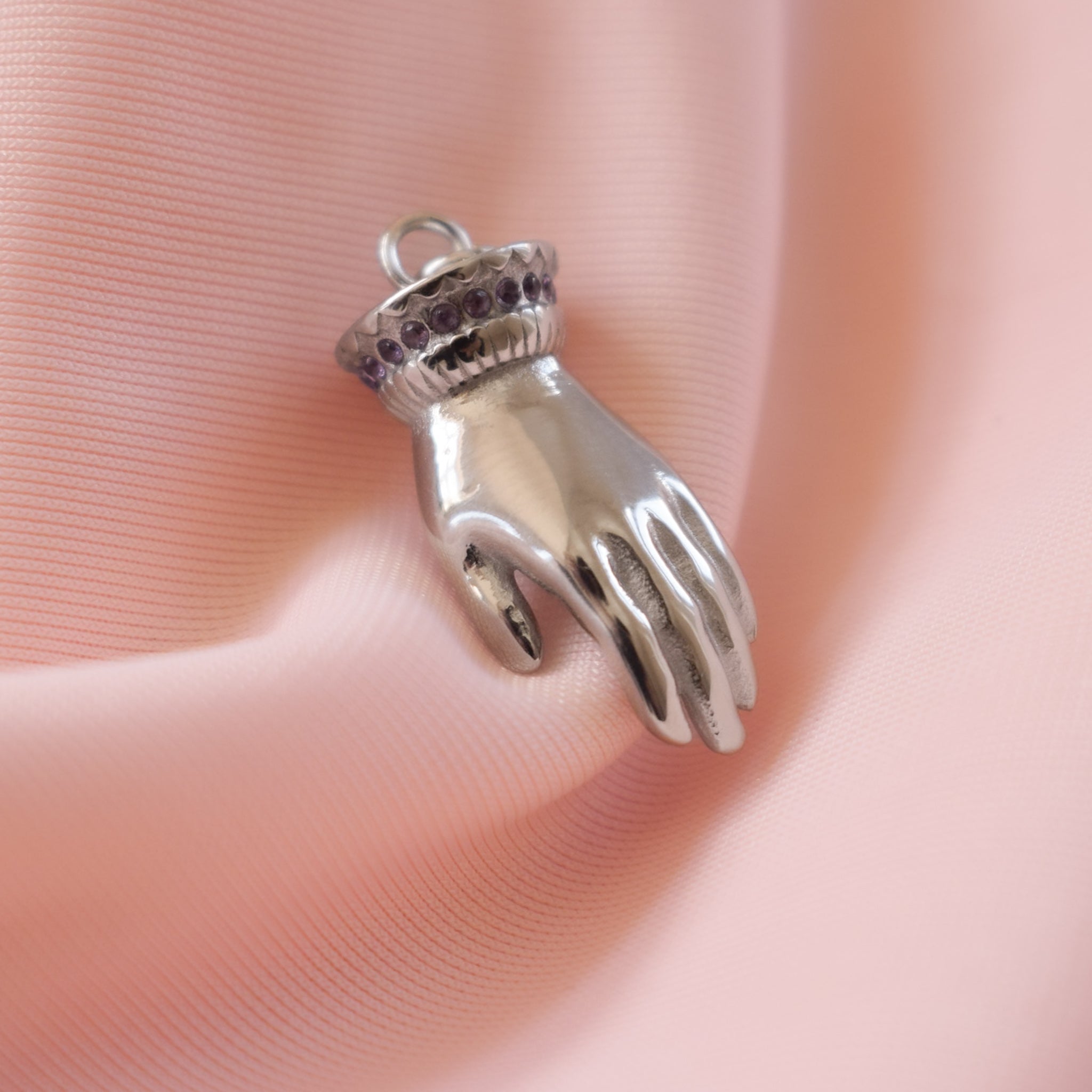 Purple Stone Hand Charm