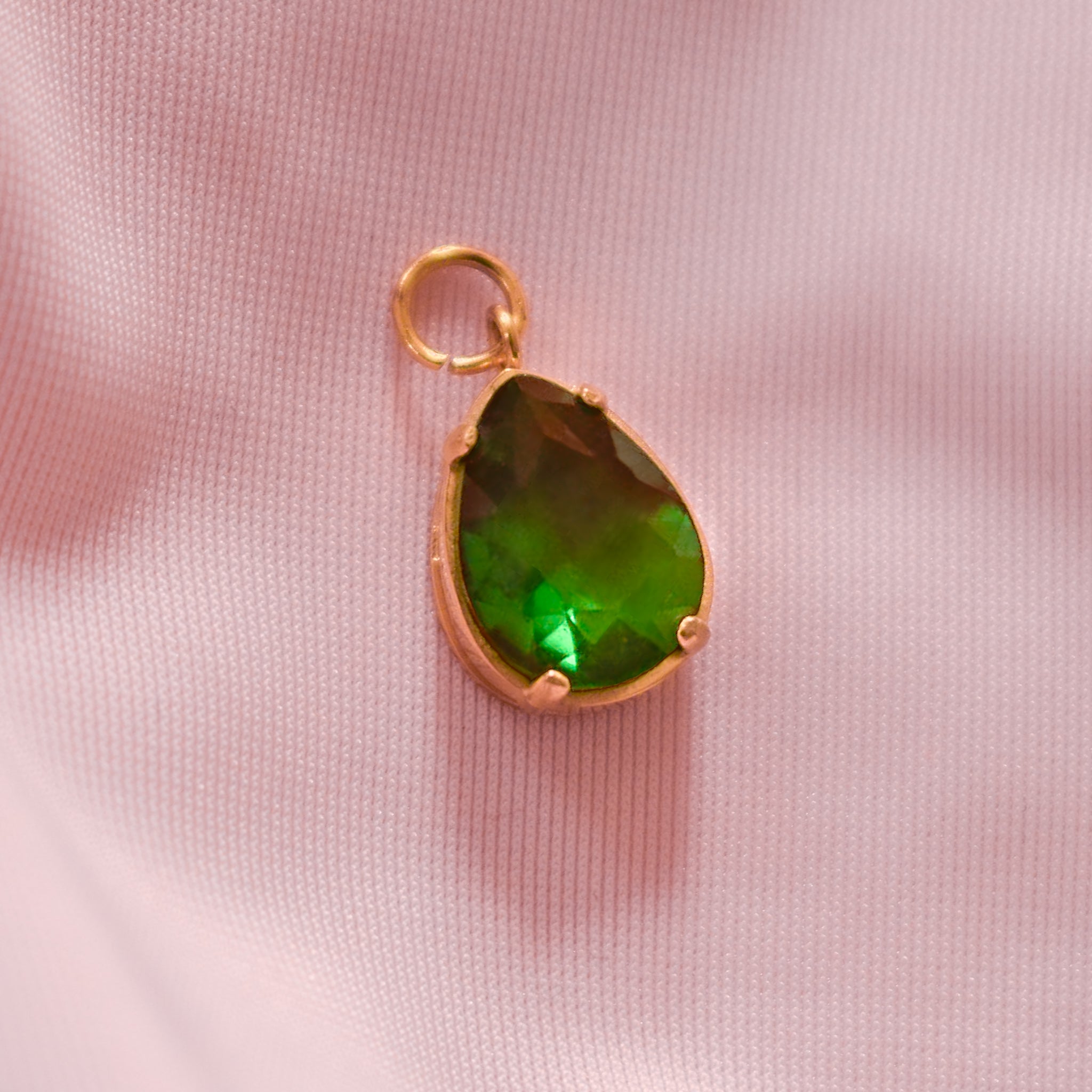 Green Teardrop Charm