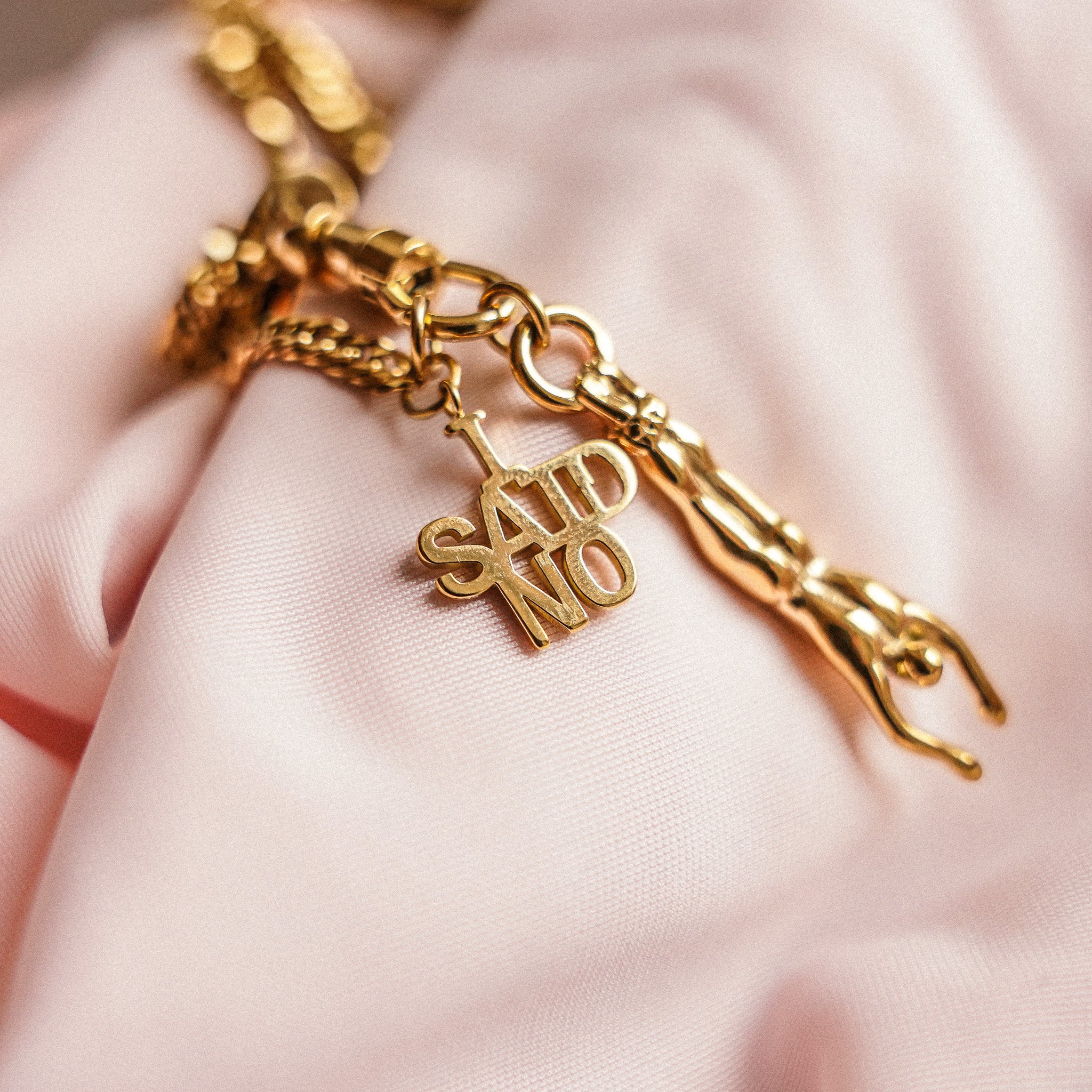"I Said No" Adjustable Charm Necklace