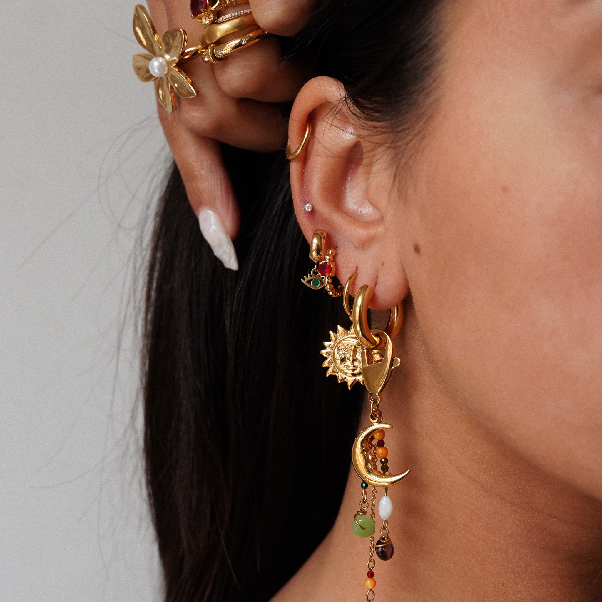 “Hermosa” Star and Eye Earrings