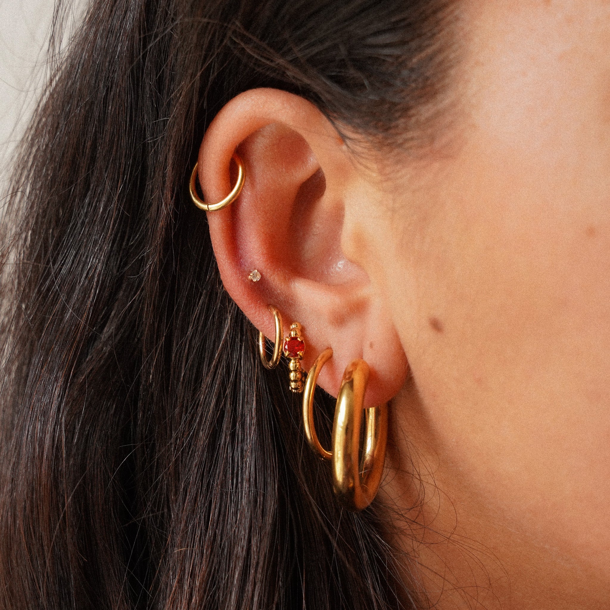 "Stackers" Gold Hoop Earrings