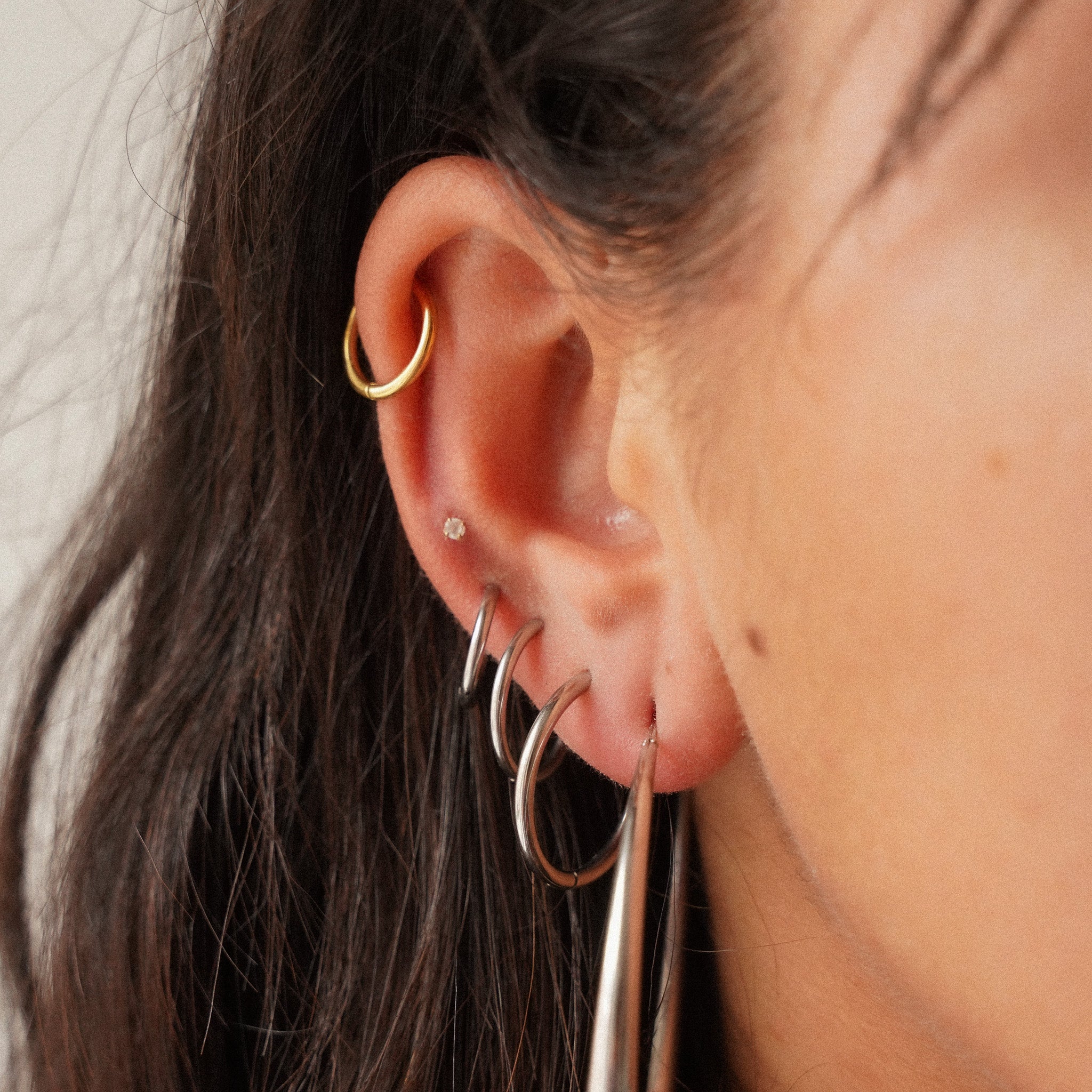 "Stackers" Silver Hoop Earrings