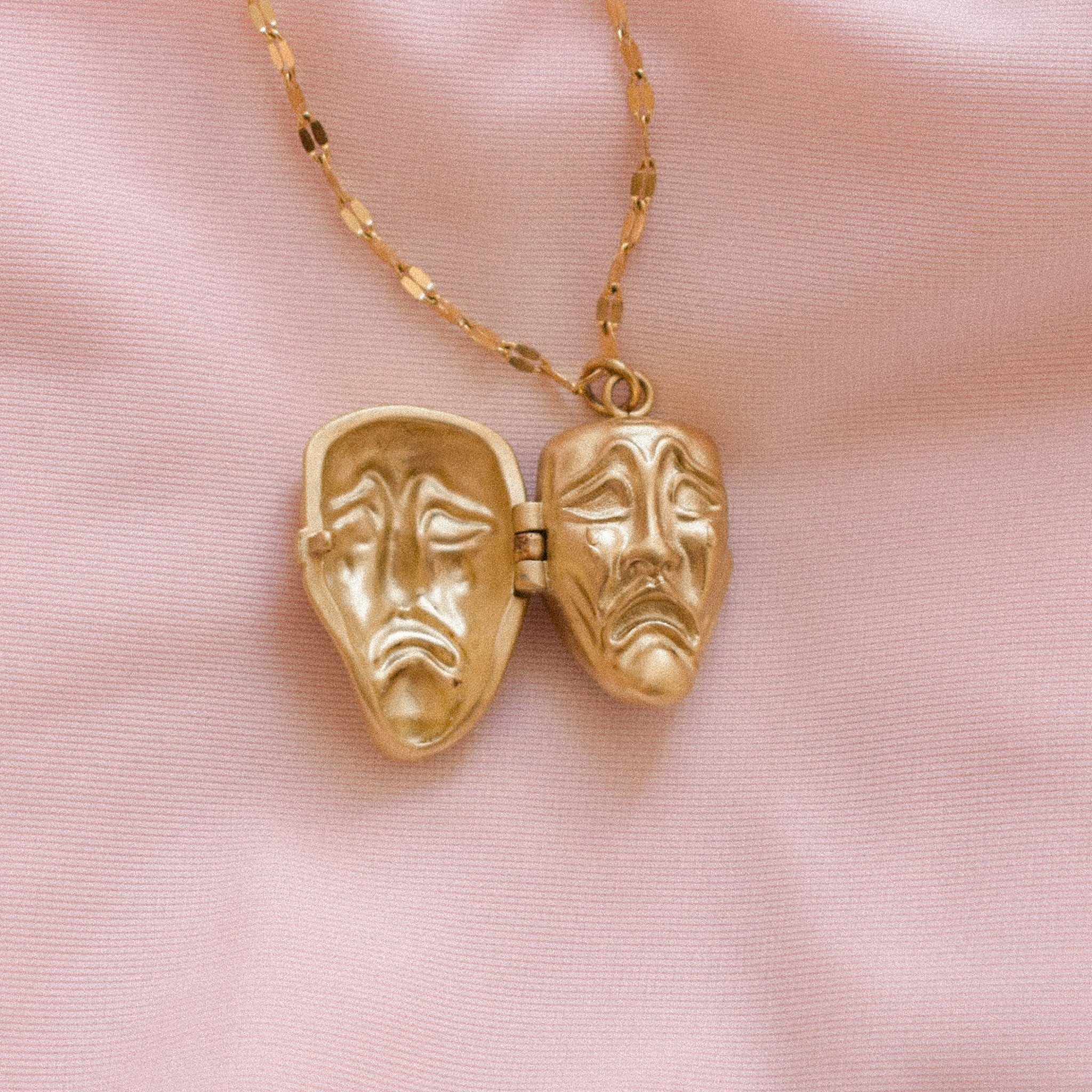 "Live, Laugh, Mask" Locket Necklace