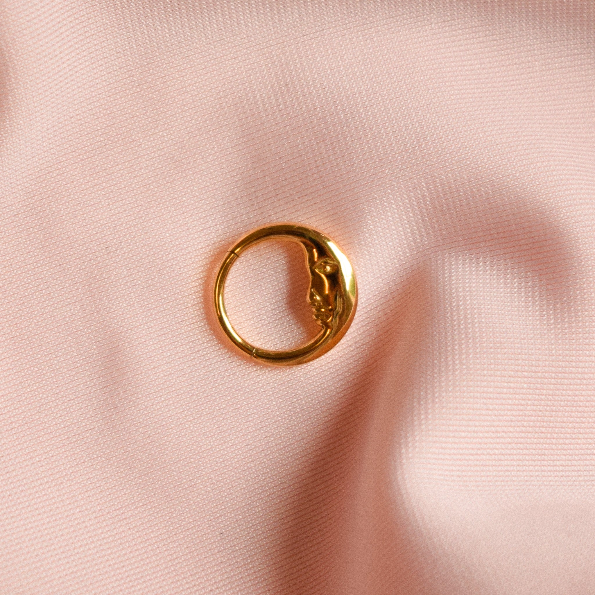 “La Lune” Moon Click Hinged Hoop Ring