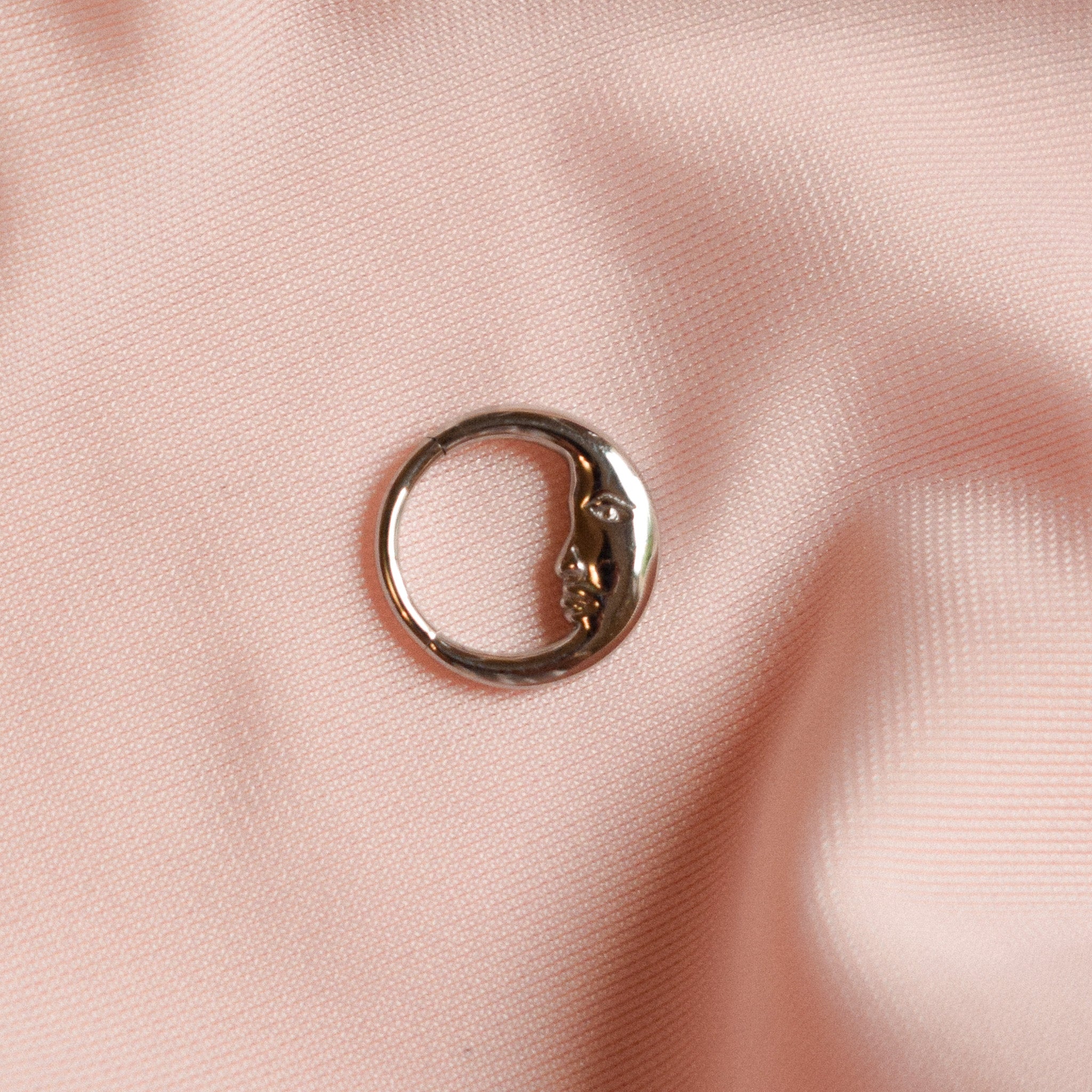 “La Lune” Moon Click Hinged Hoop Ring