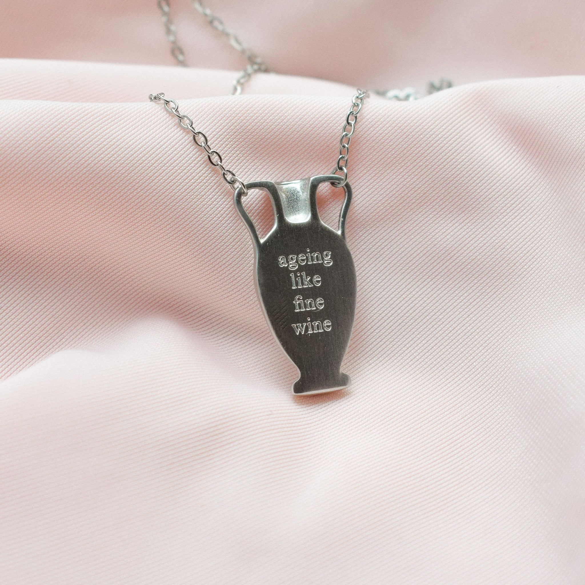"Wisdom" Engraved Vase Necklace (Preorder)
