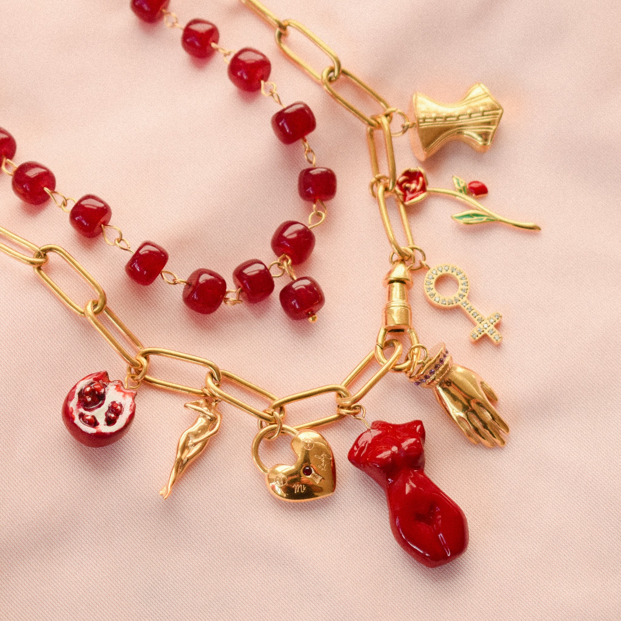 "Persephone" Charm Necklace Stack