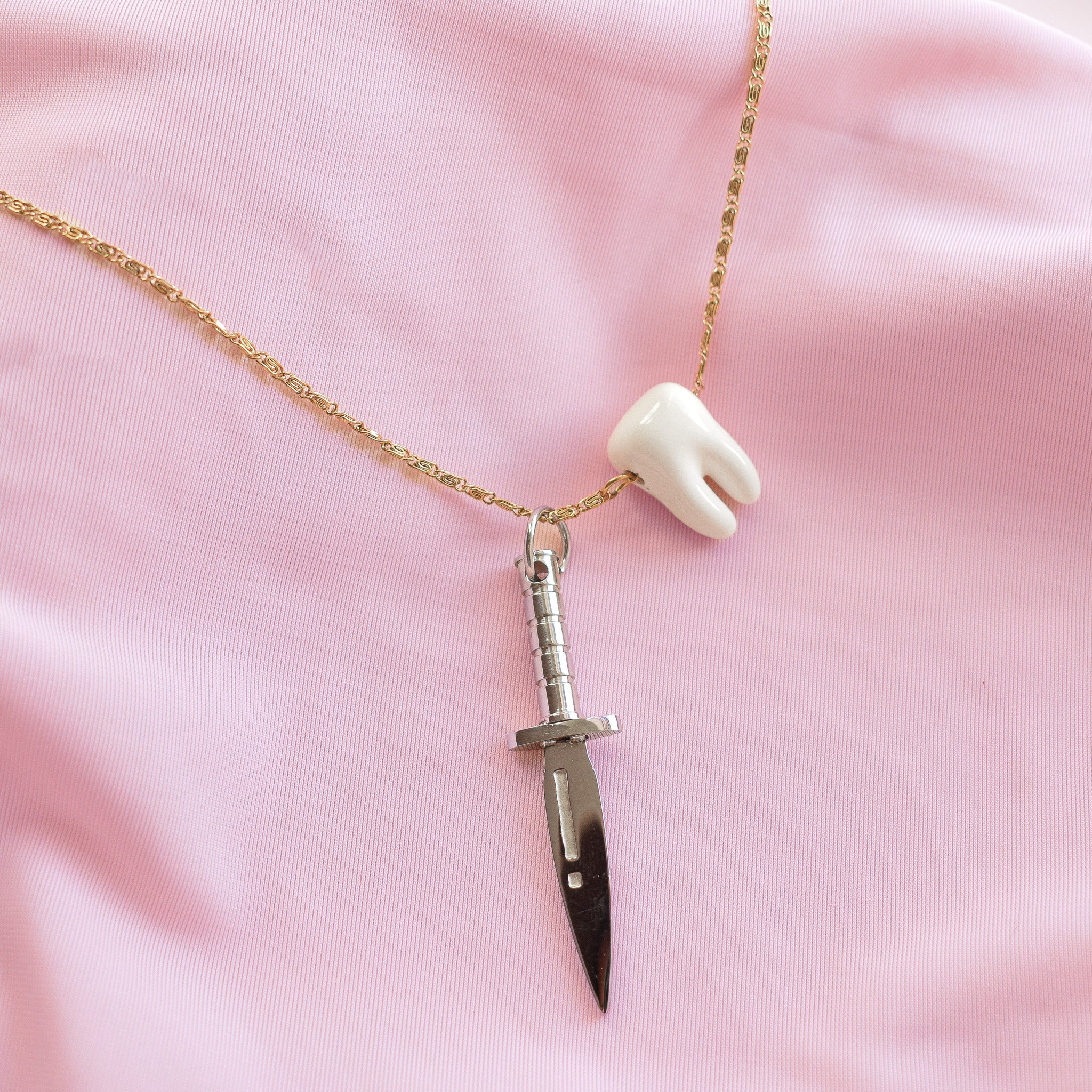 “Danger ahead” Dagger Necklace