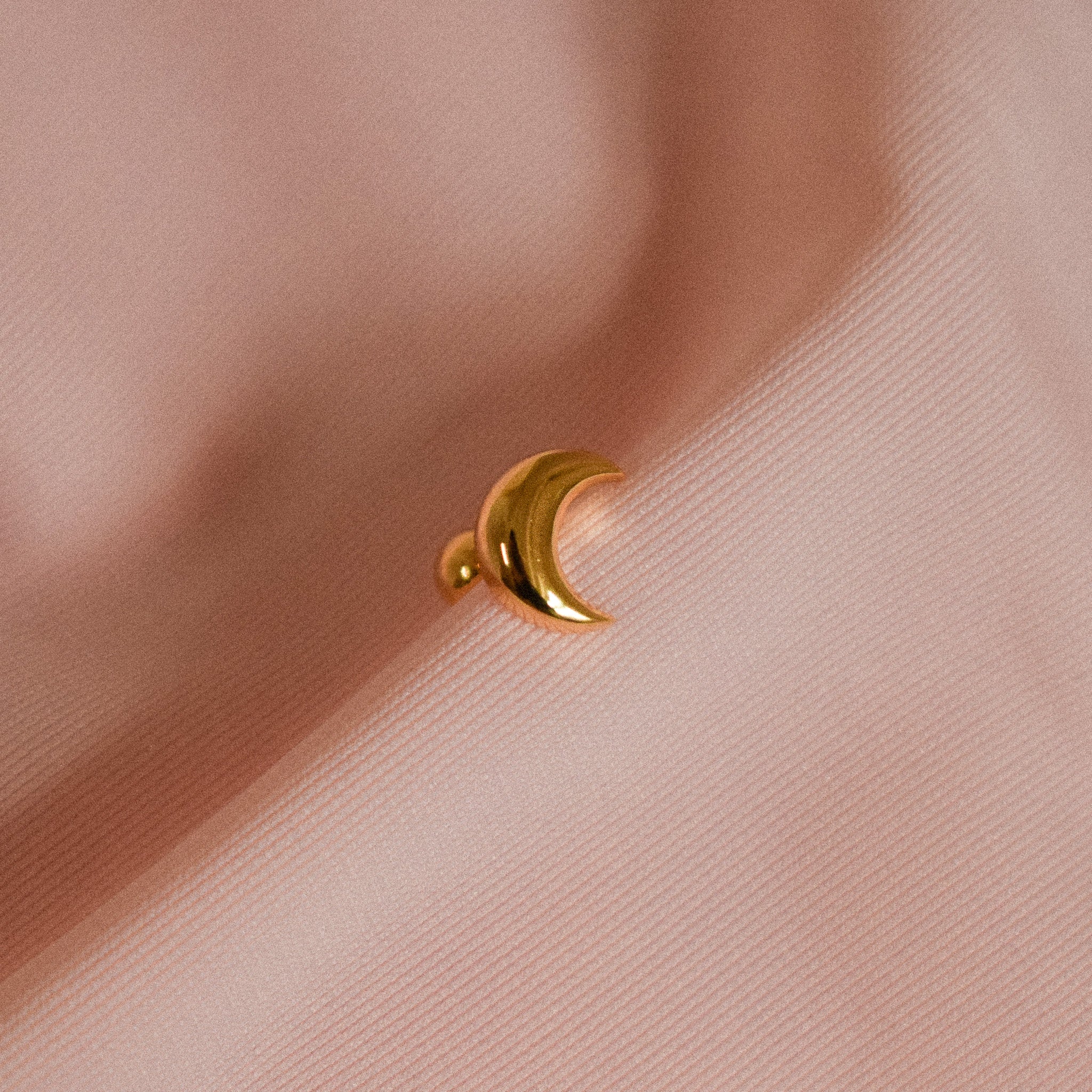 “Lunar" Tiny Sterling Silver Moon Earring