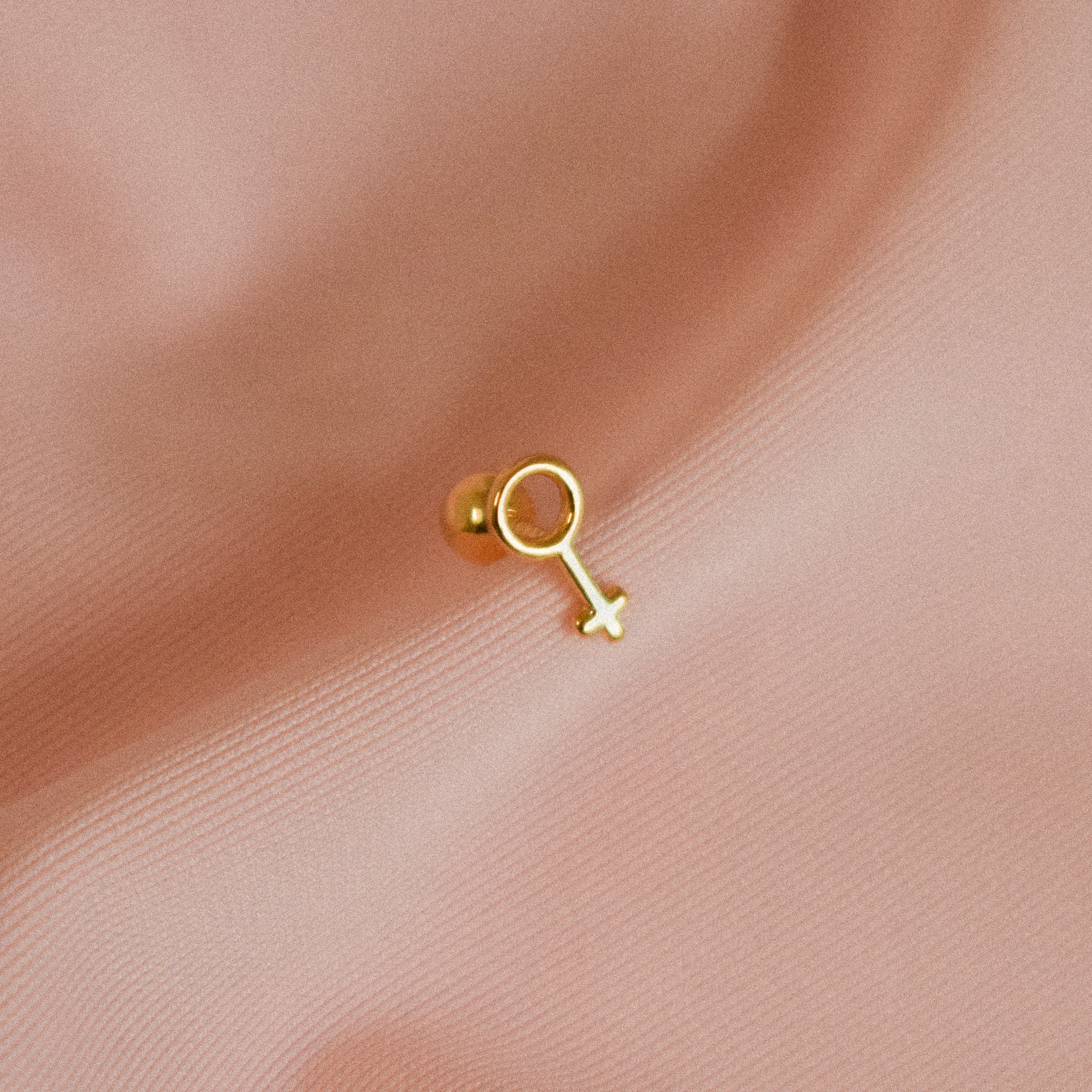 "Feminine" Tiny Sterling Silver Female Symbol Earring