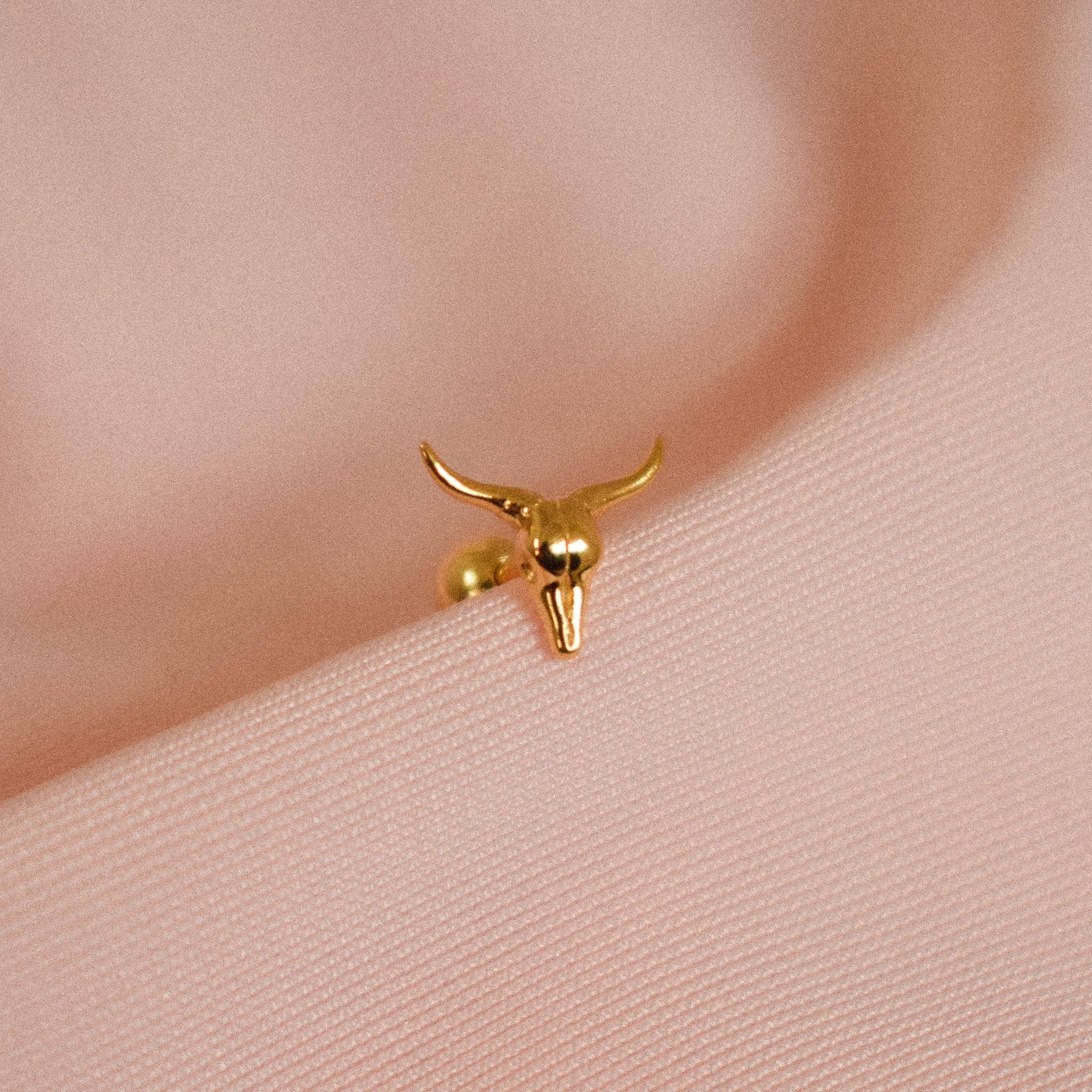 "Cow Skull" Tiny Sterling Silver Earring