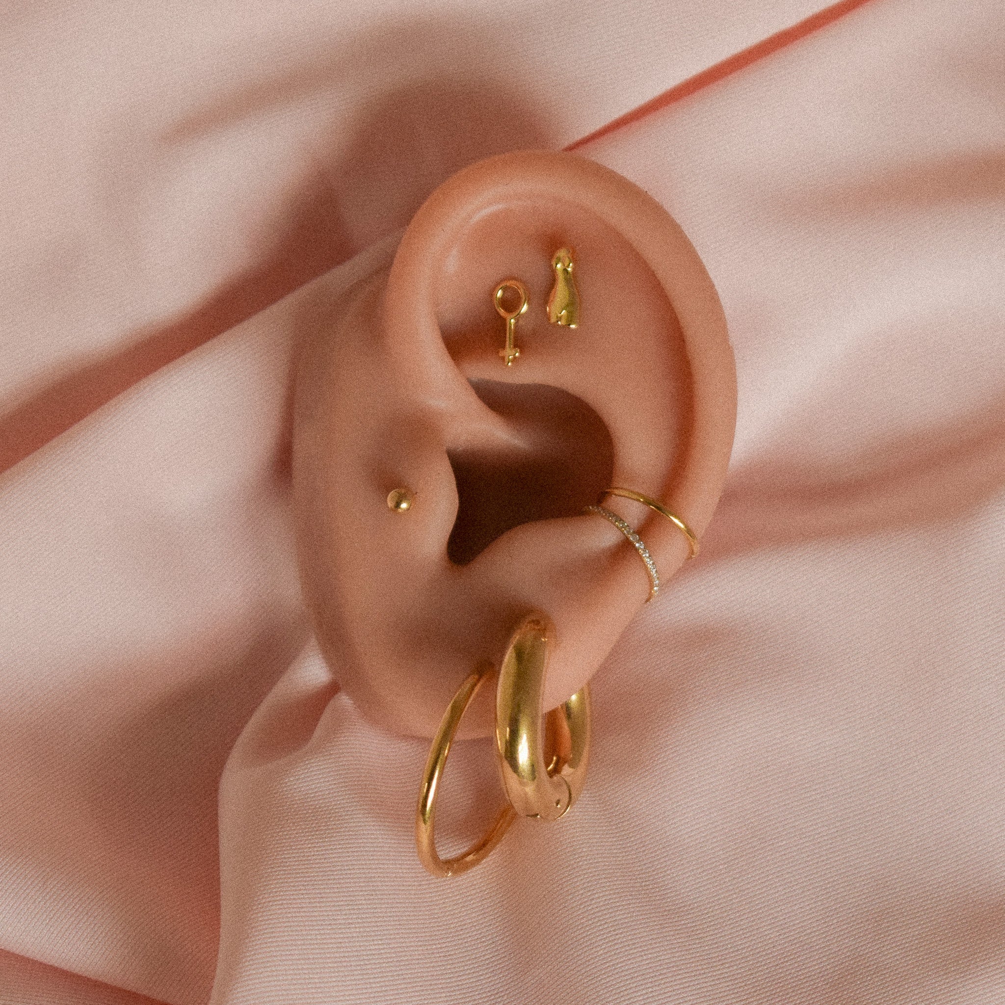 "Woman" Tiny Sterling Silver Abstract Body Earring