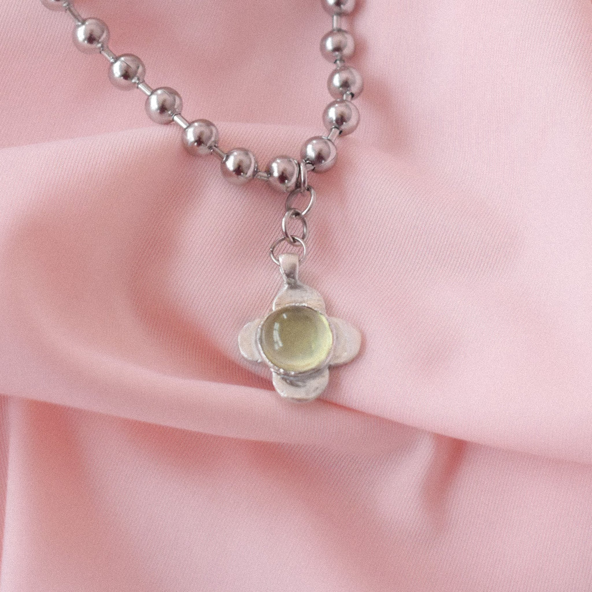 "Tamsin" Jade Flower Necklace