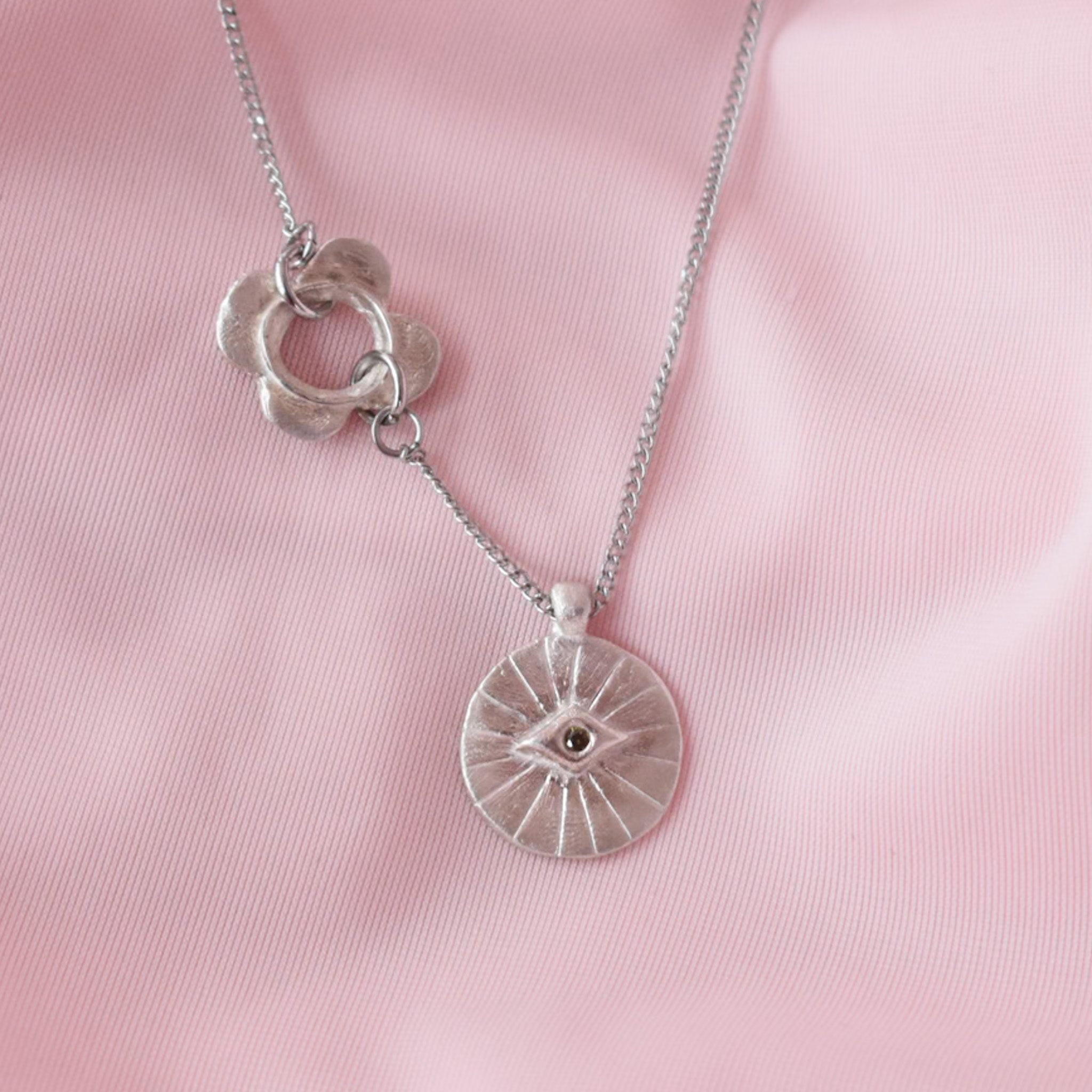 "Thea" Staggered Silver Necklace