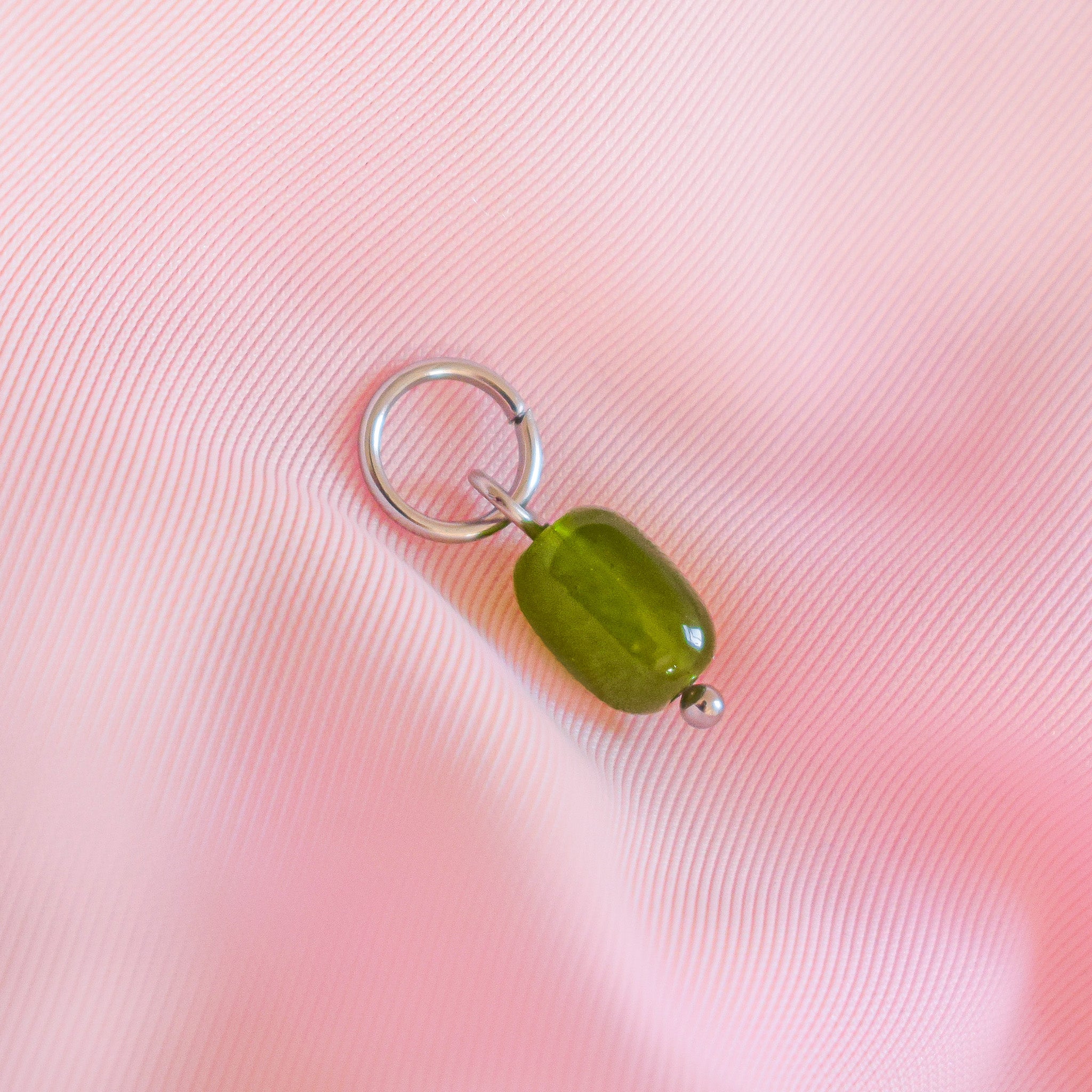 Green Glass Bead Charm