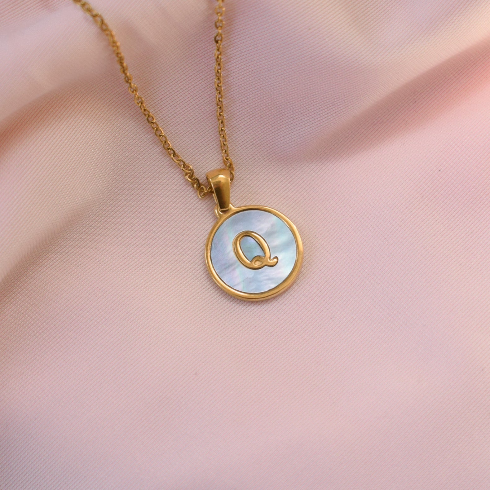 “Lacy” Initial Shell Necklace
