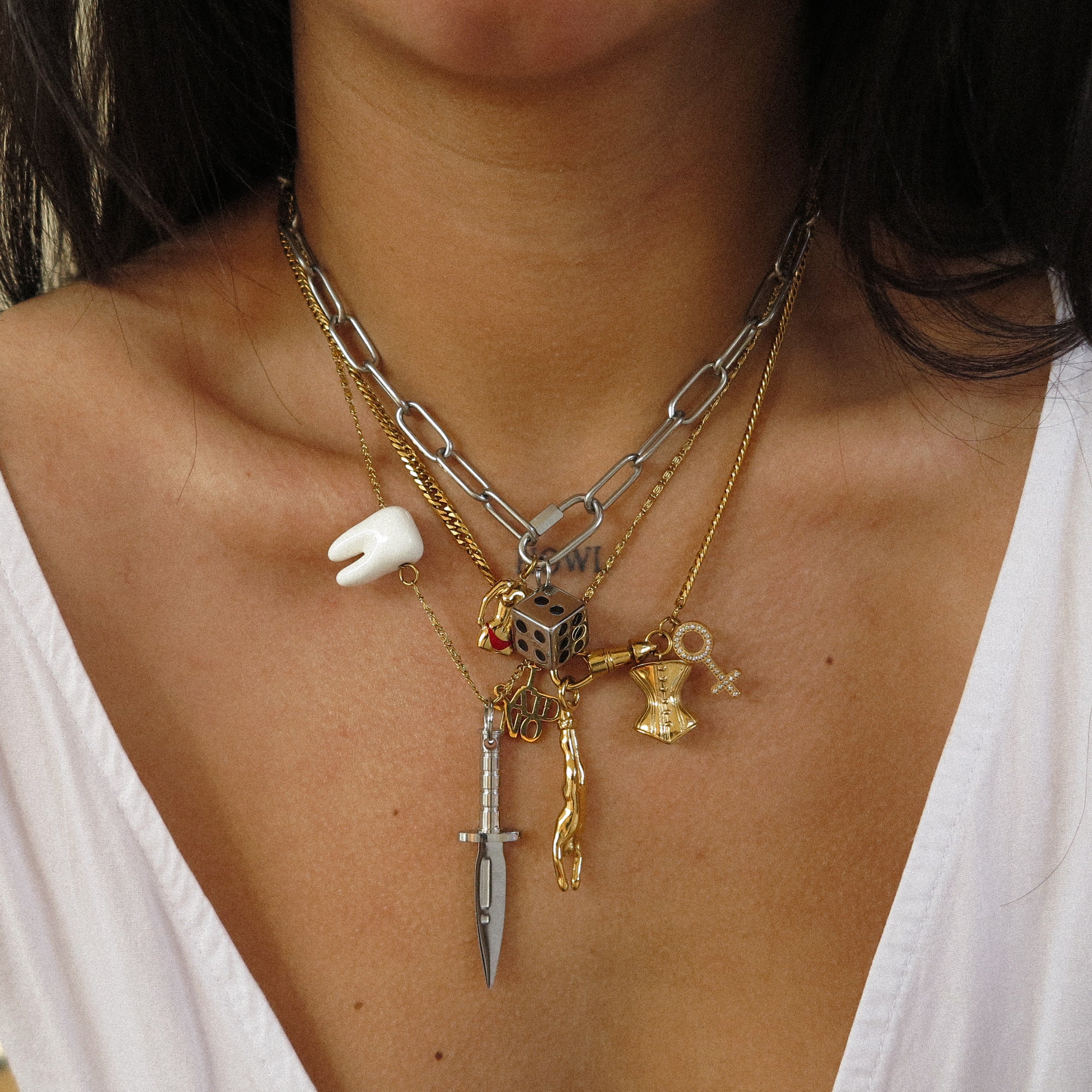 “Danger ahead” Dagger Necklace