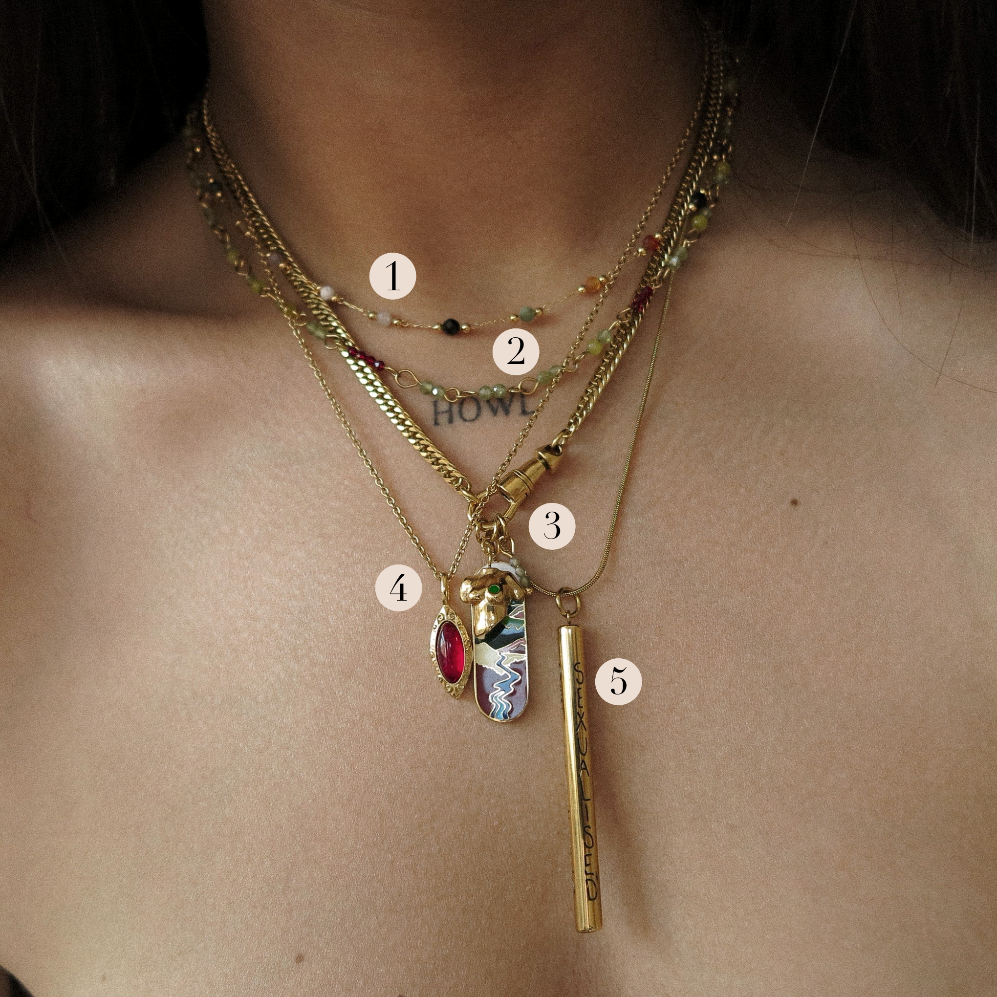 "Joanne" Plum Oval Necklace