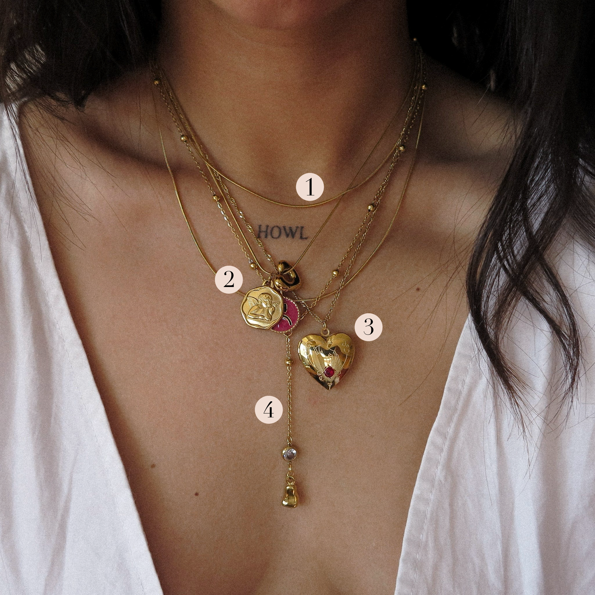 "Hilary” Double Snake Chain Necklace