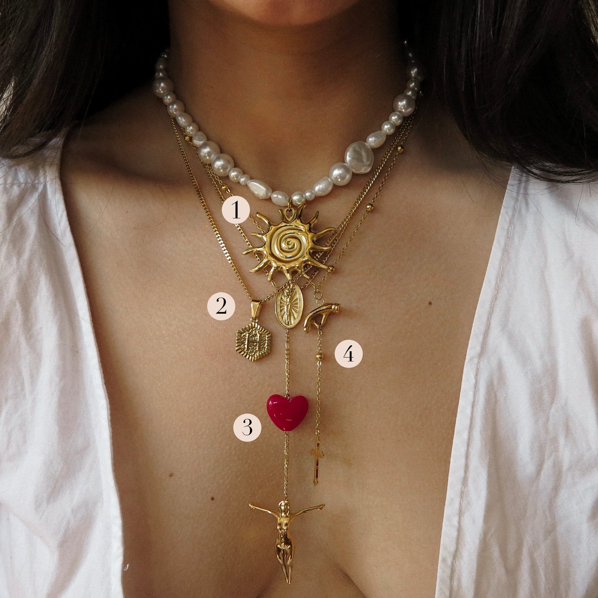 "Molly" T Chain Ball Necklace