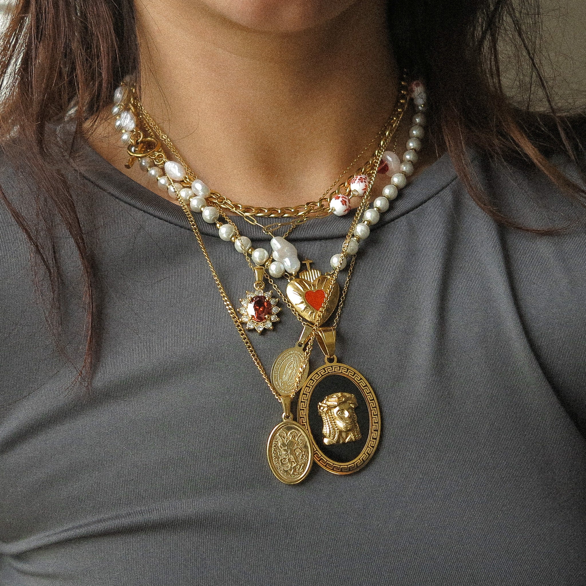 “Eli” Oval Pendant Necklace