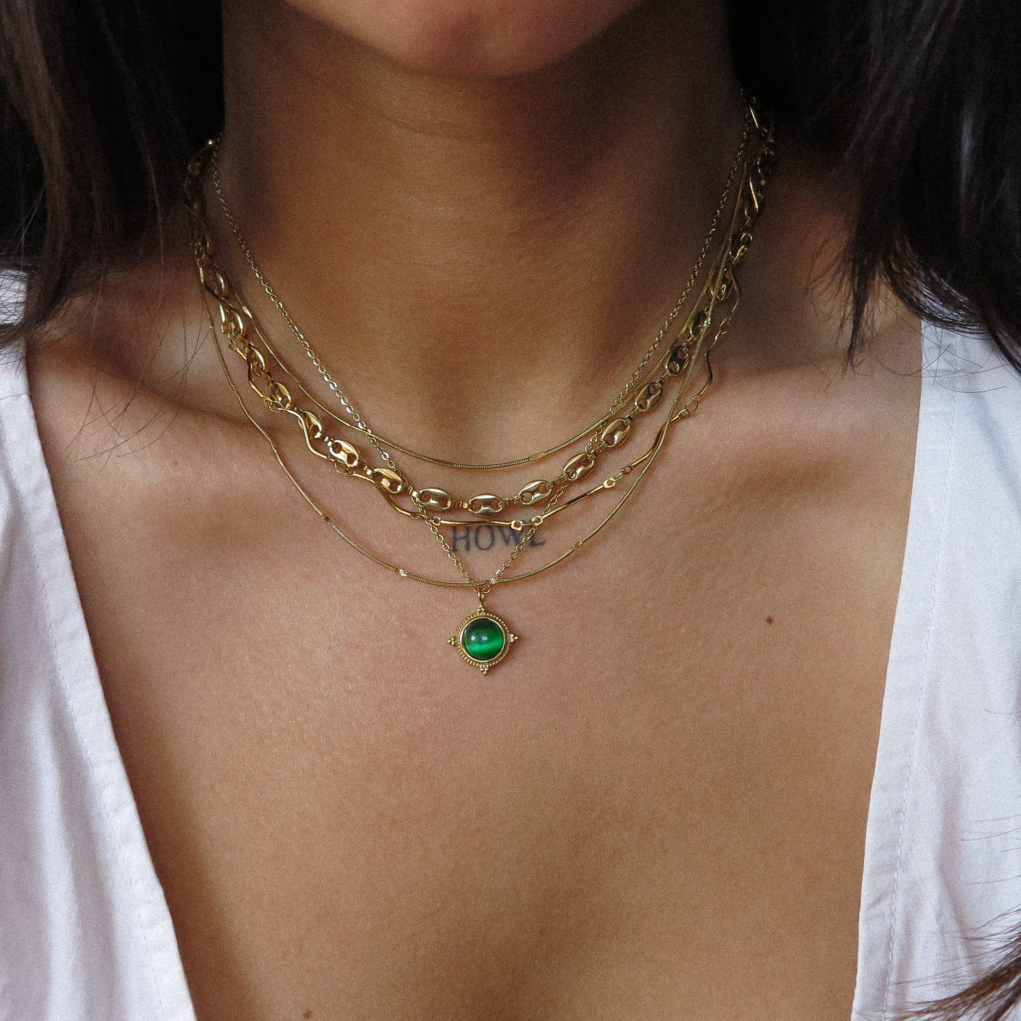 “Emerald” Ornate Pendant Necklace