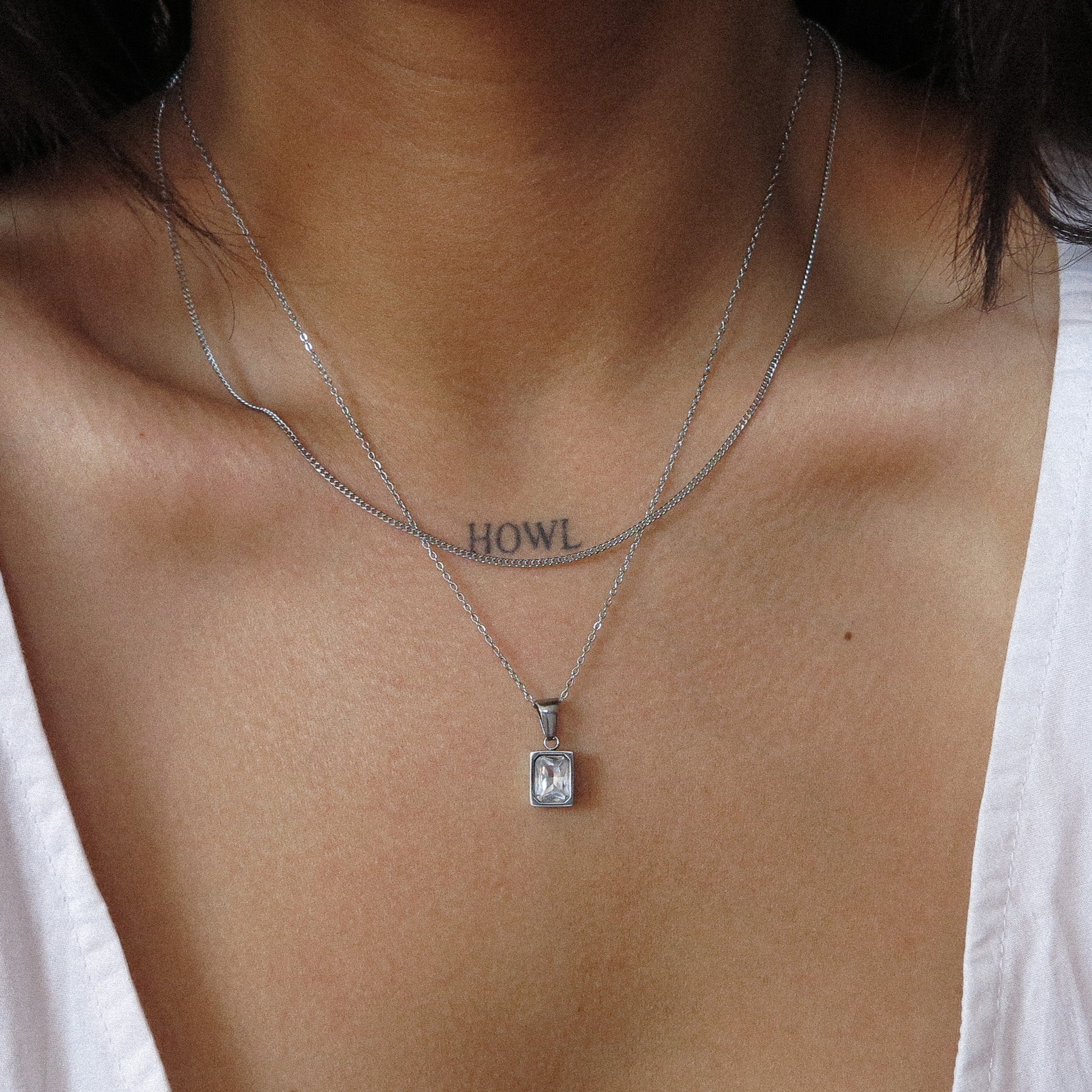 "Cassidy” Rectangle Stone Necklace