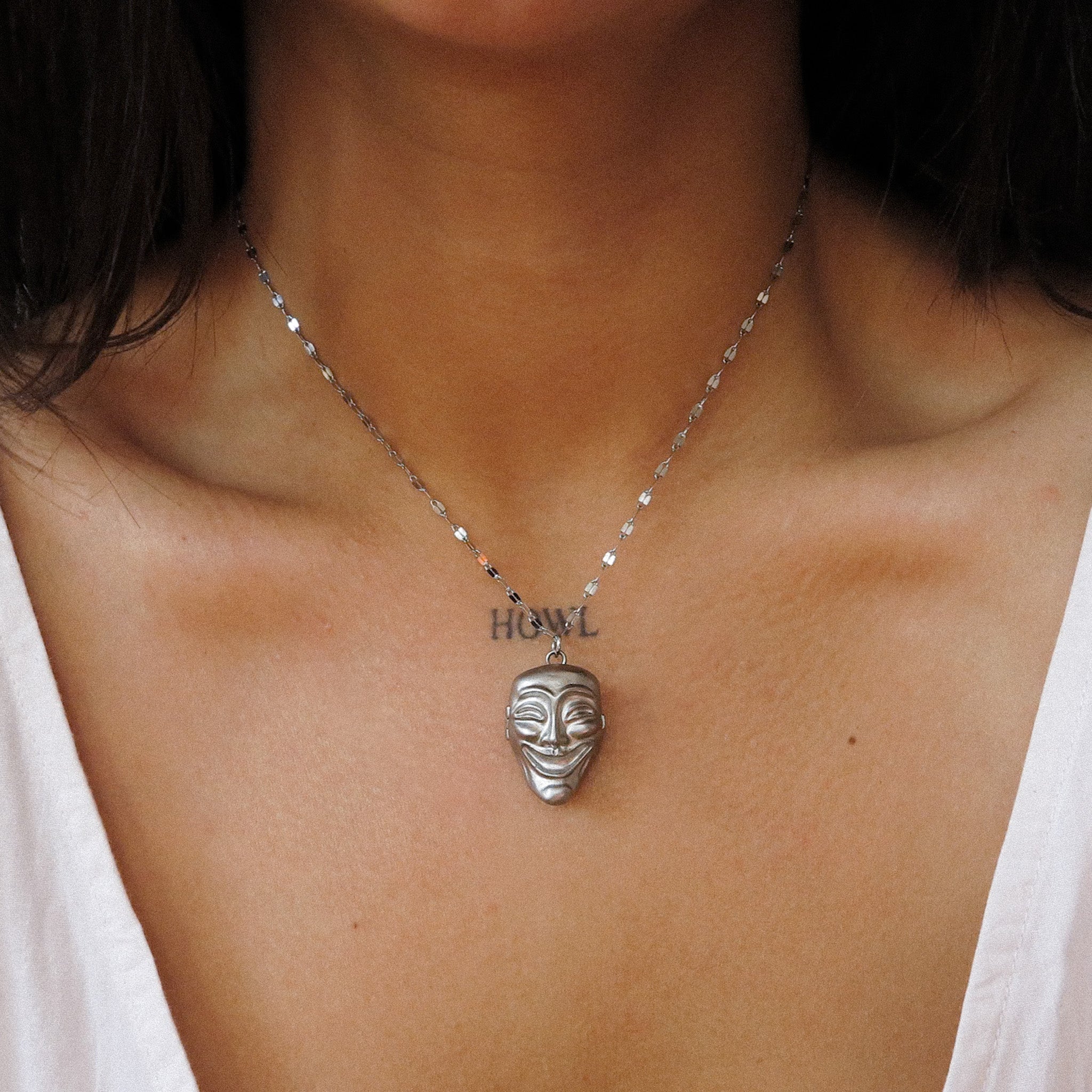 "Live, Laugh, Mask" Locket Necklace