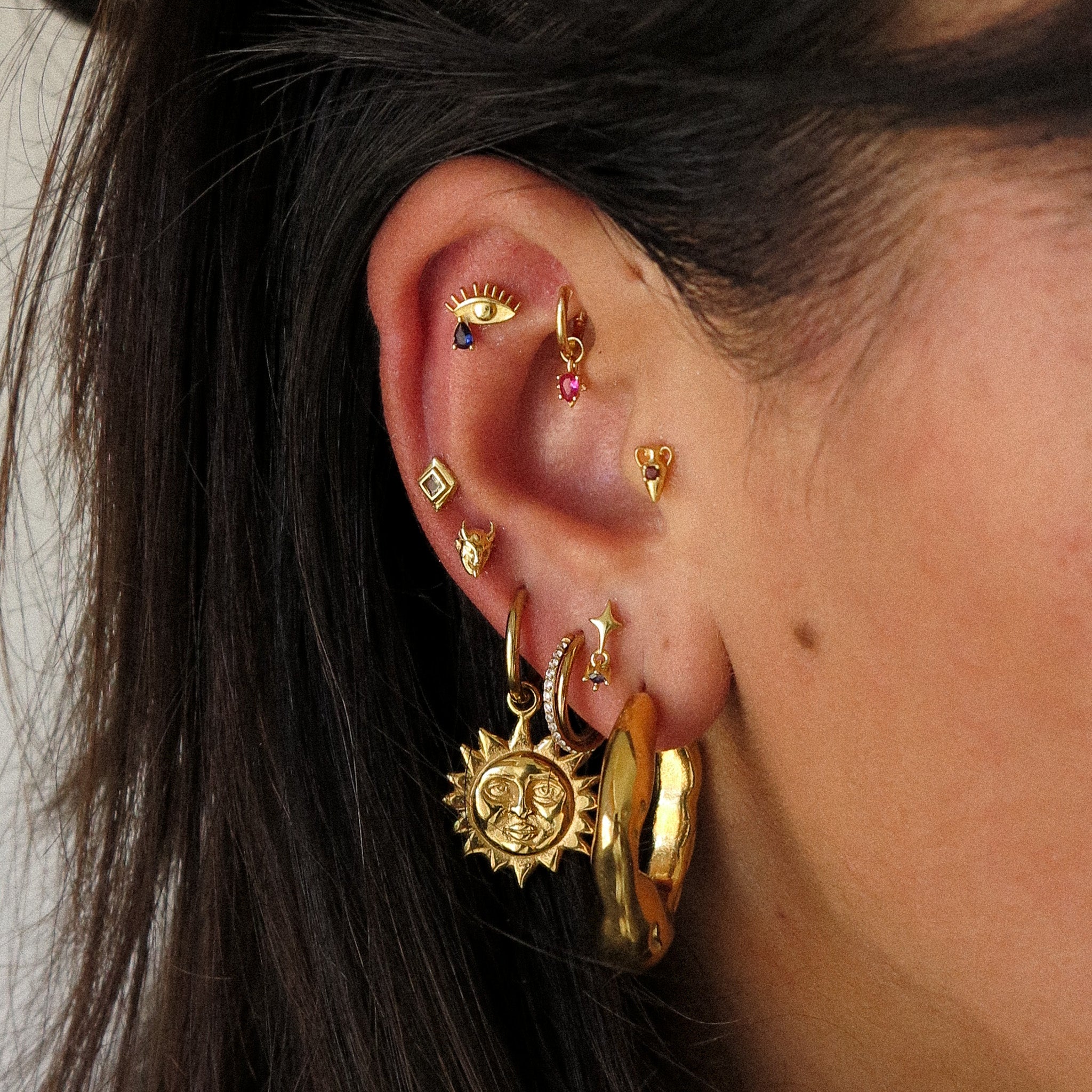 “Blue” Tiny Eye Earring