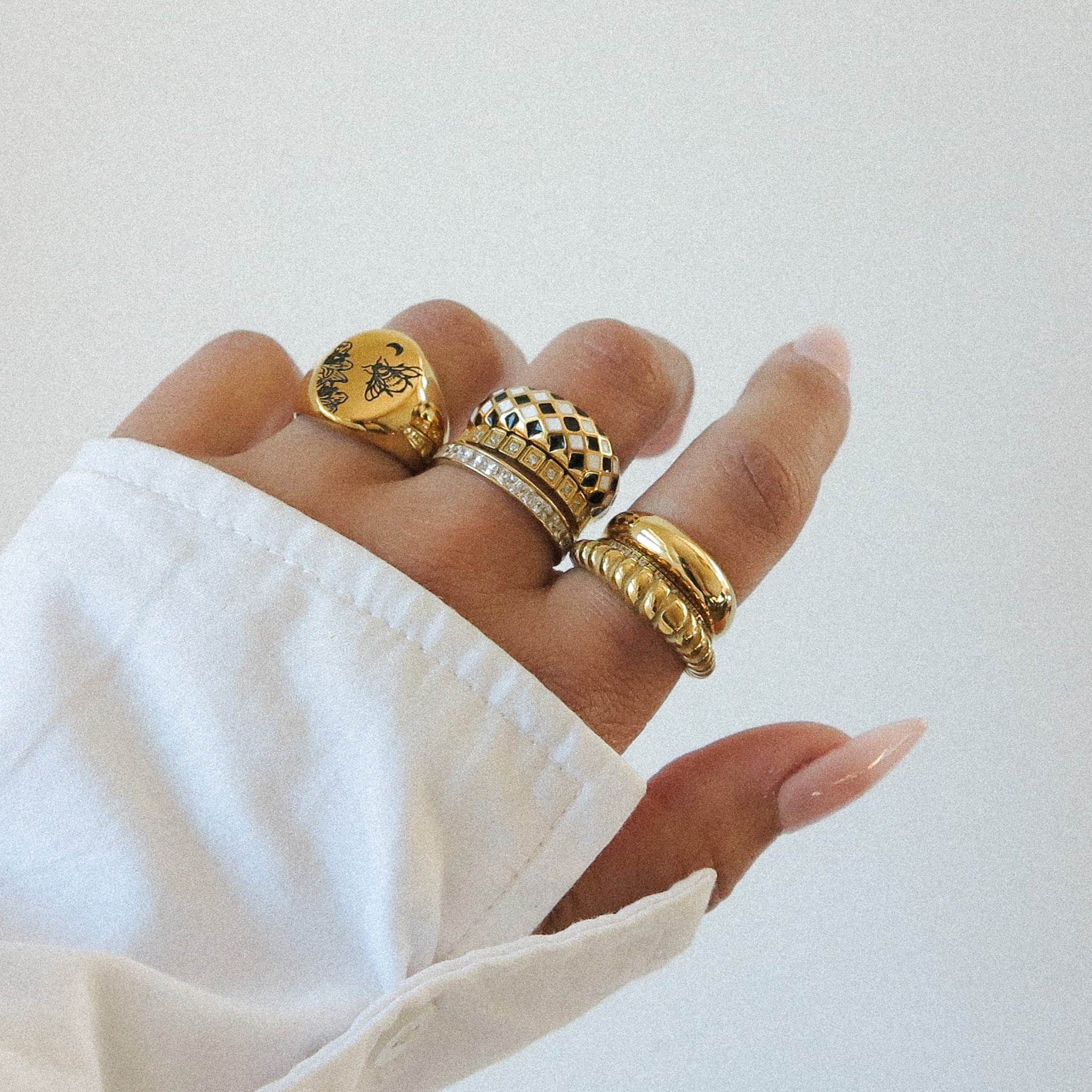 "Honey" Engraved Bee Ring