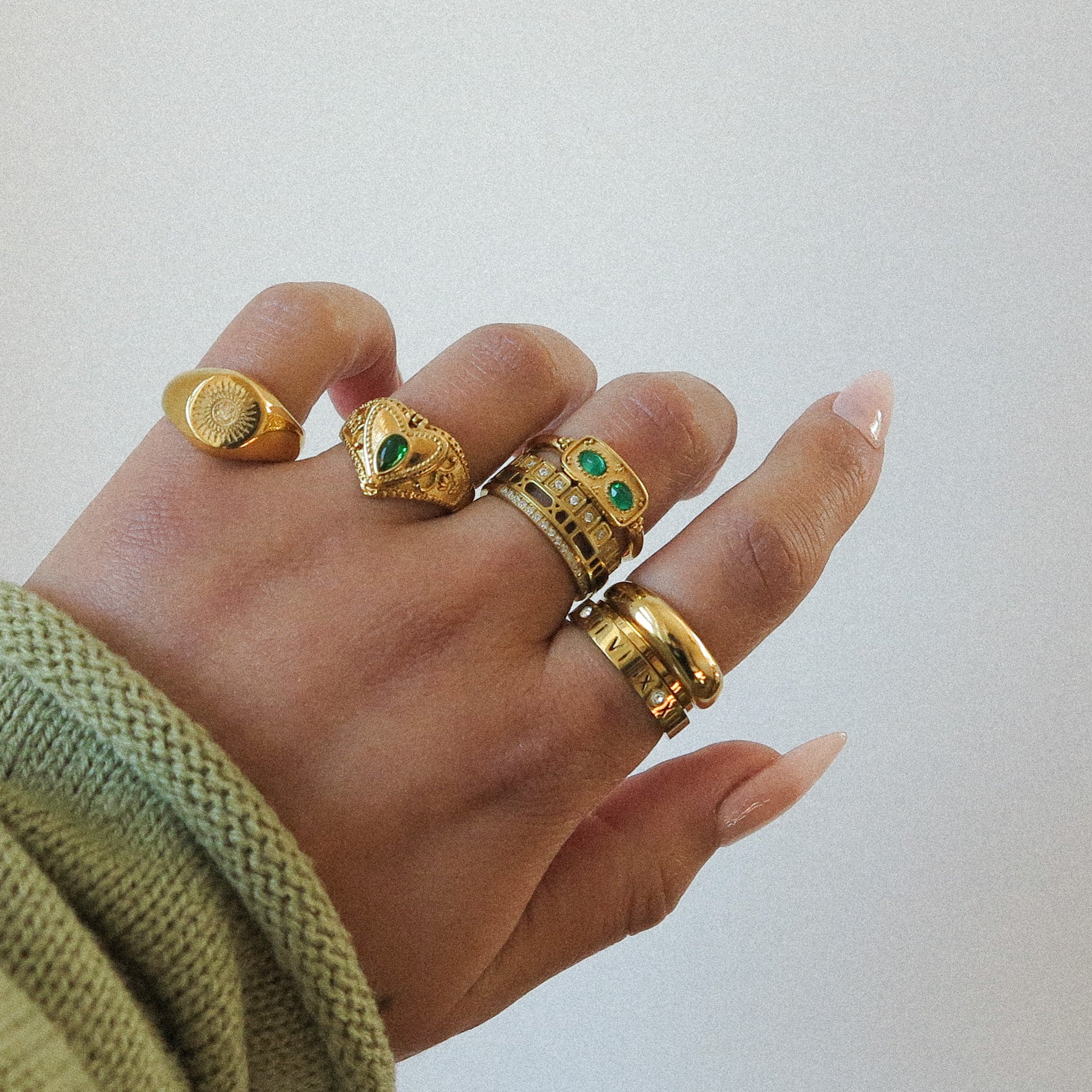 “Evette” Numeral Gem Ring