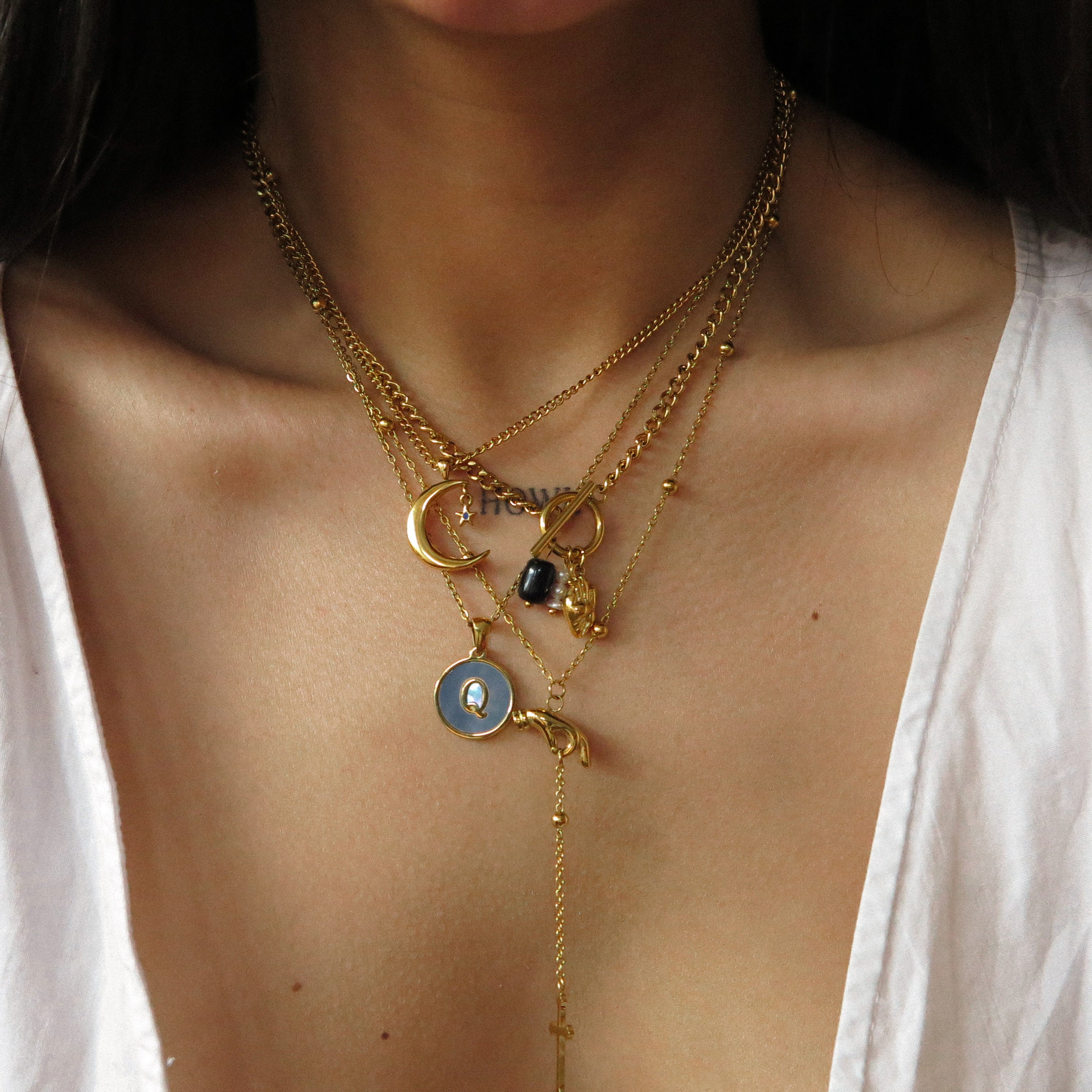 “Lacy” Initial Shell Necklace