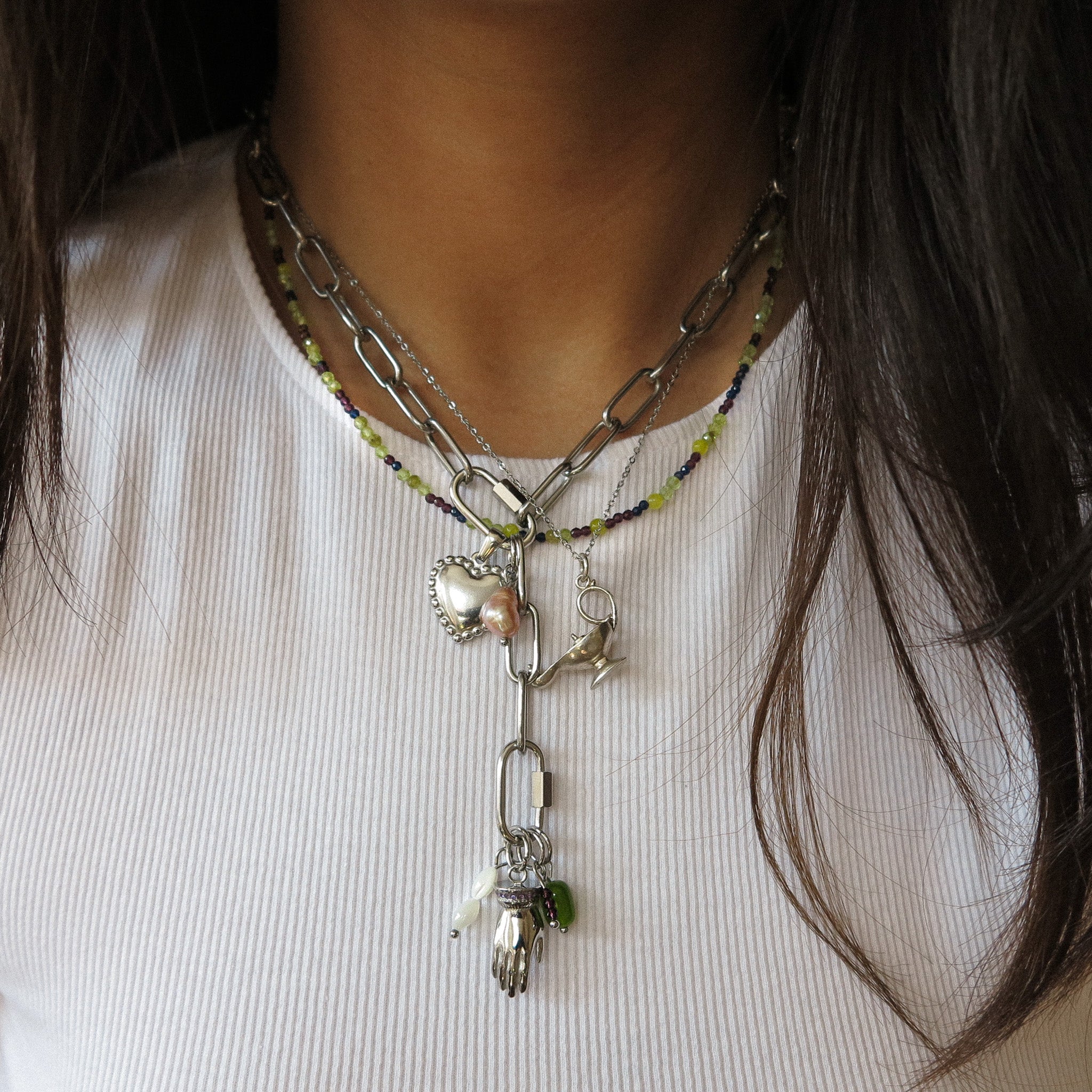 Green Glass Bead Charm