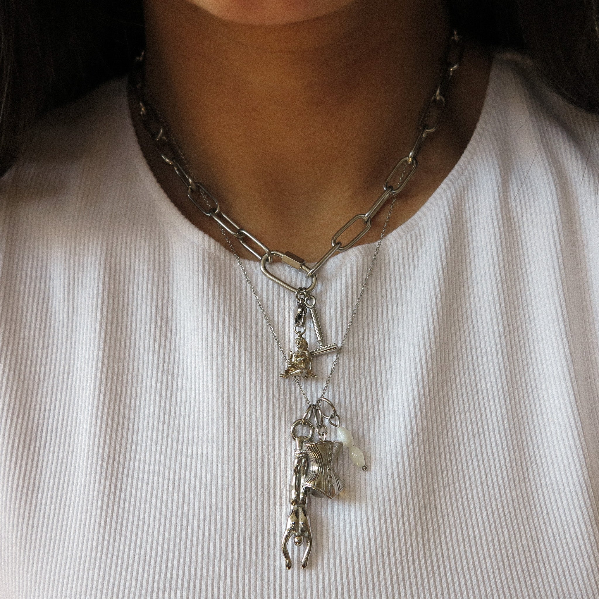 Stacked Pearl Bead Charm