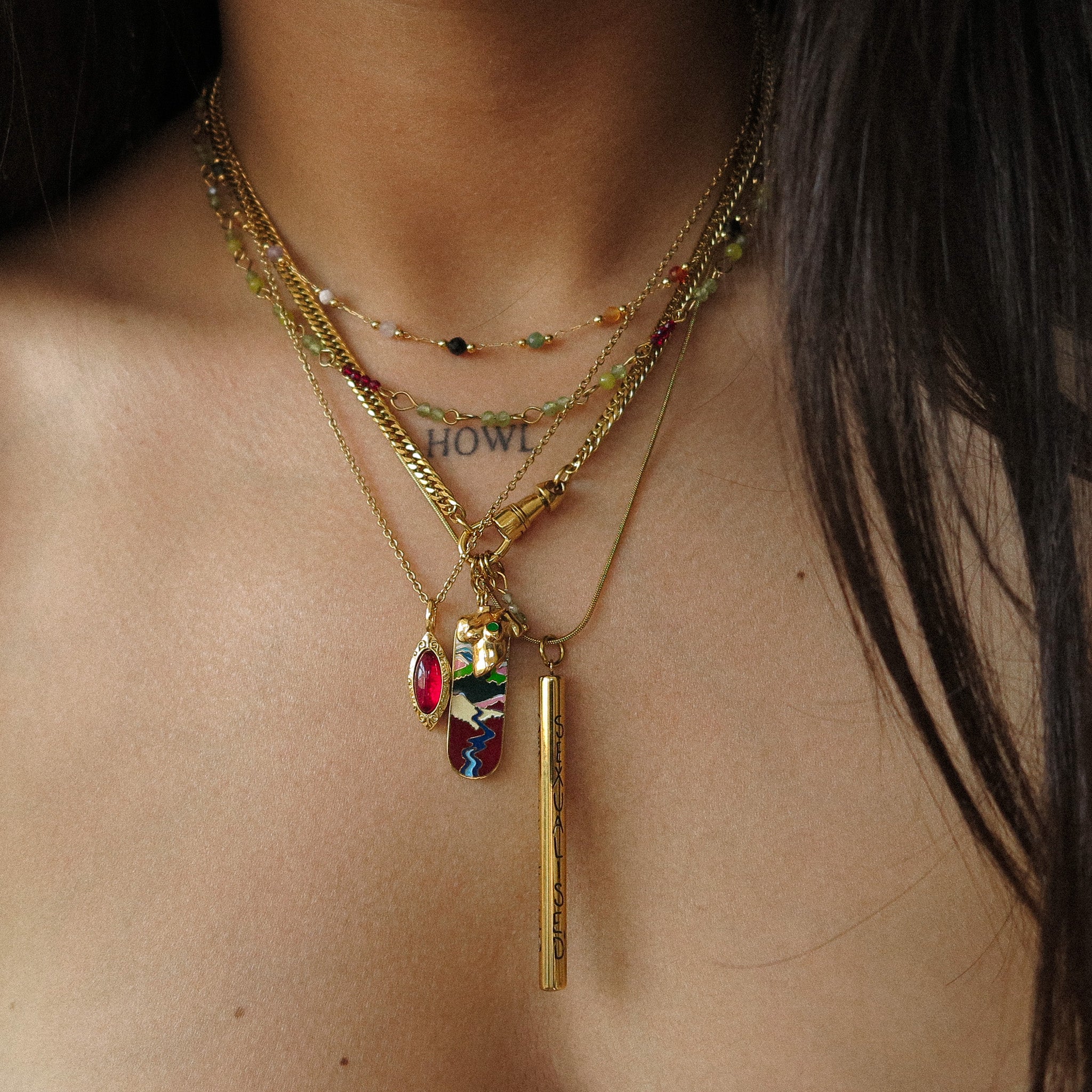 "Joanne" Plum Oval Necklace