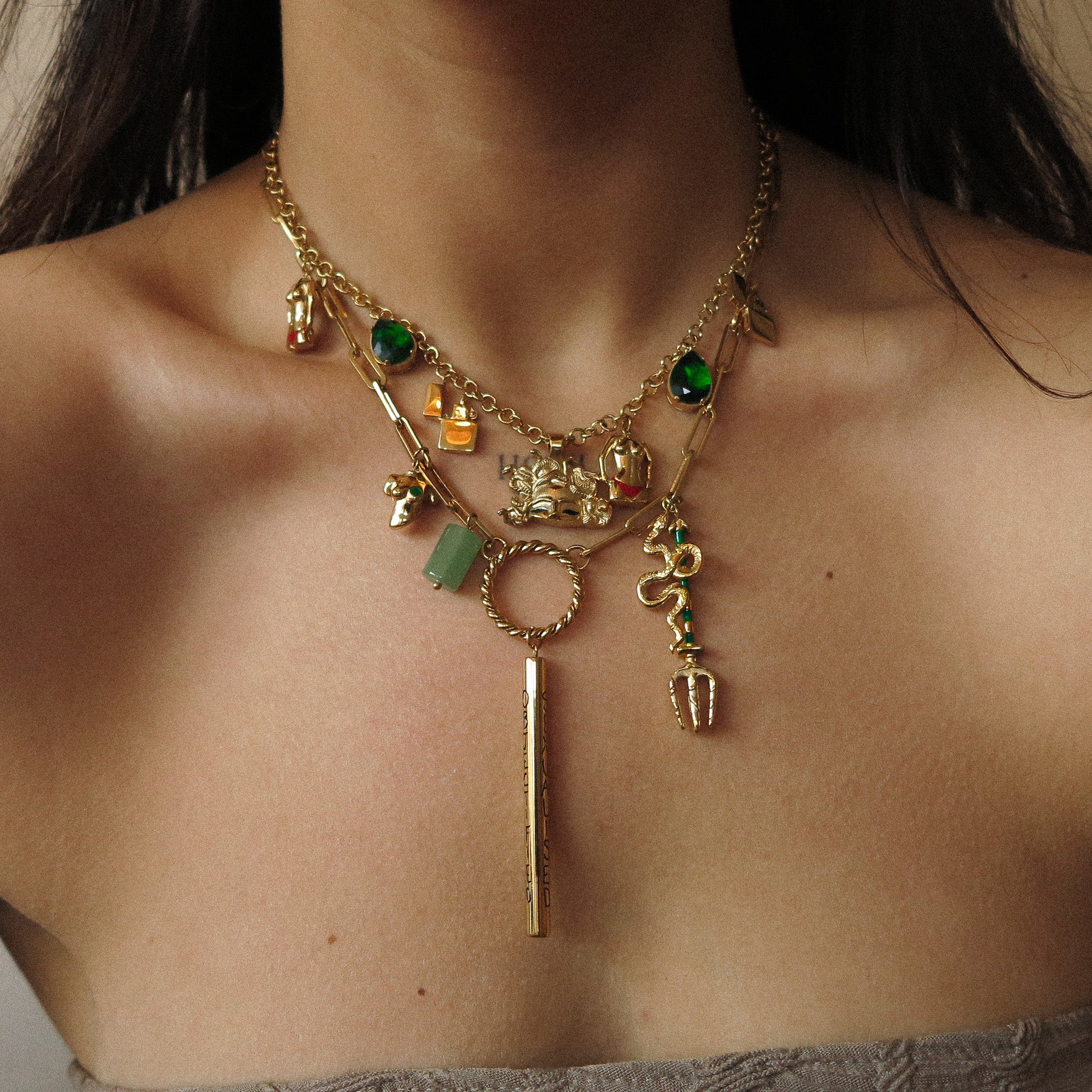 "Objectified" Trio Charm Necklace