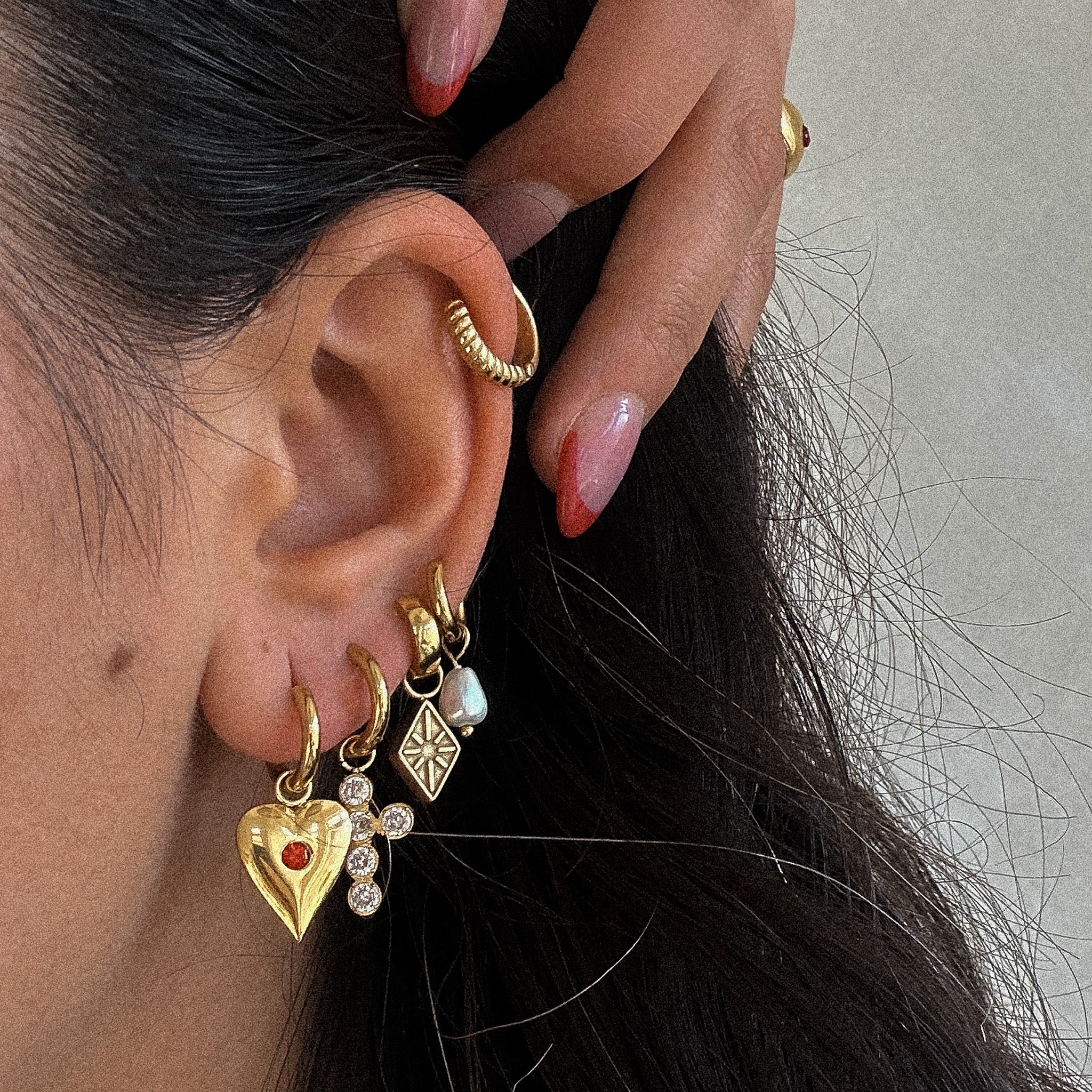 "Iona" Cubic Zirconia Cross Earrings