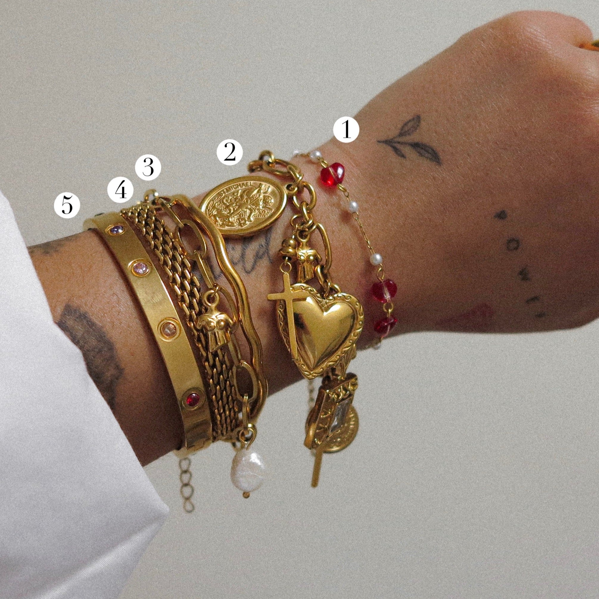 "Adina" Trio Charm Bracelet