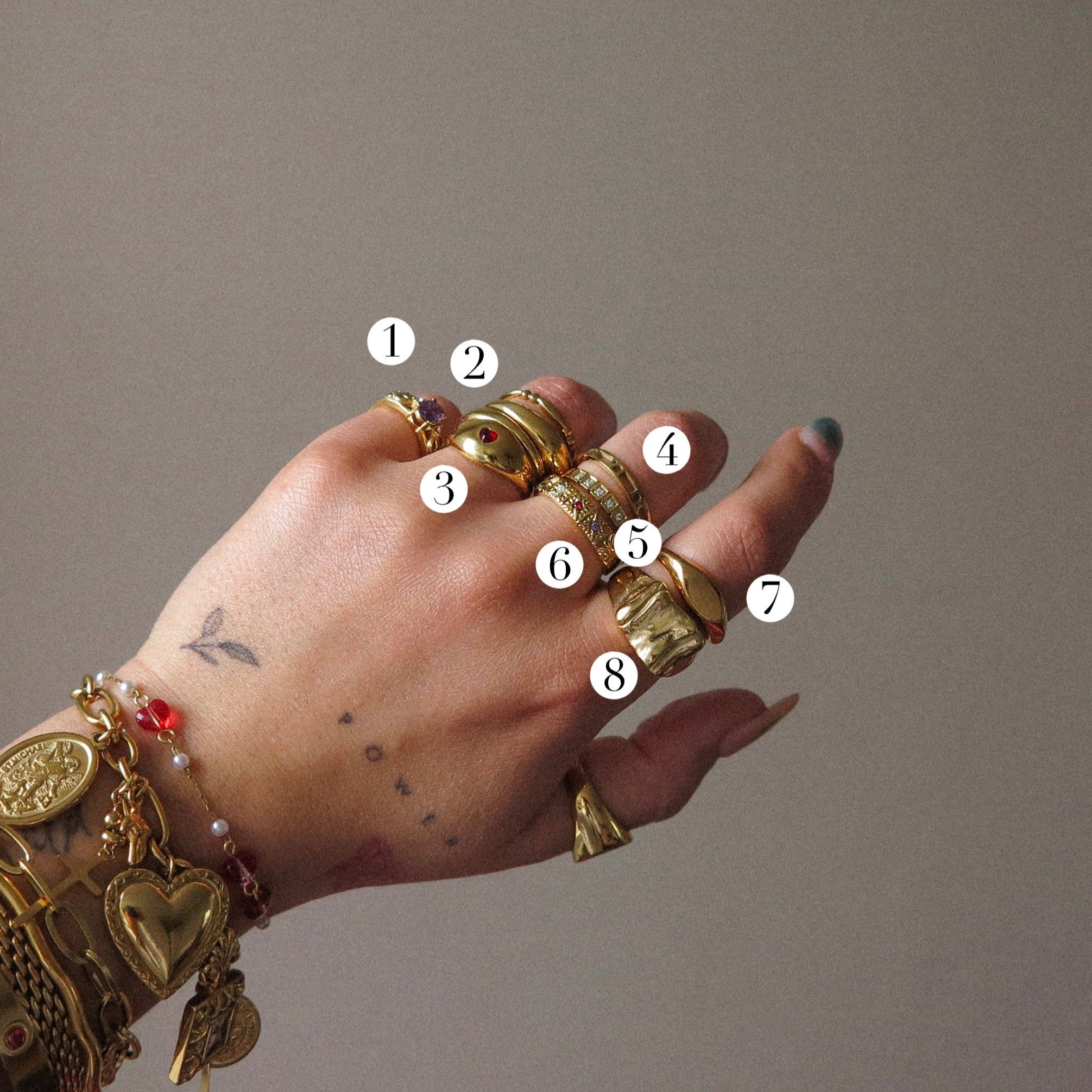 "Sofia" Dome Heart Ring