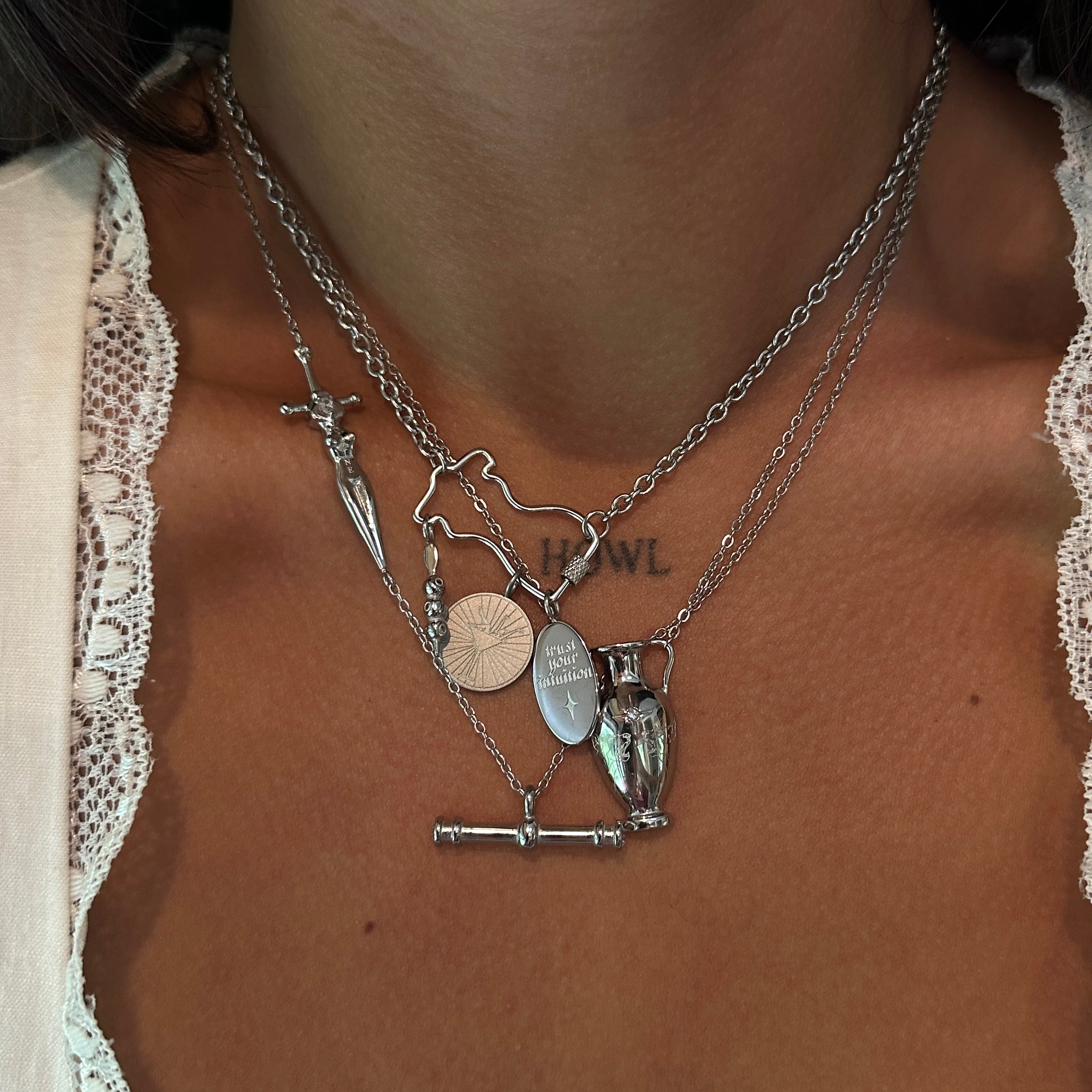 "Wisdom" Engraved Vase Necklace (Preorder)