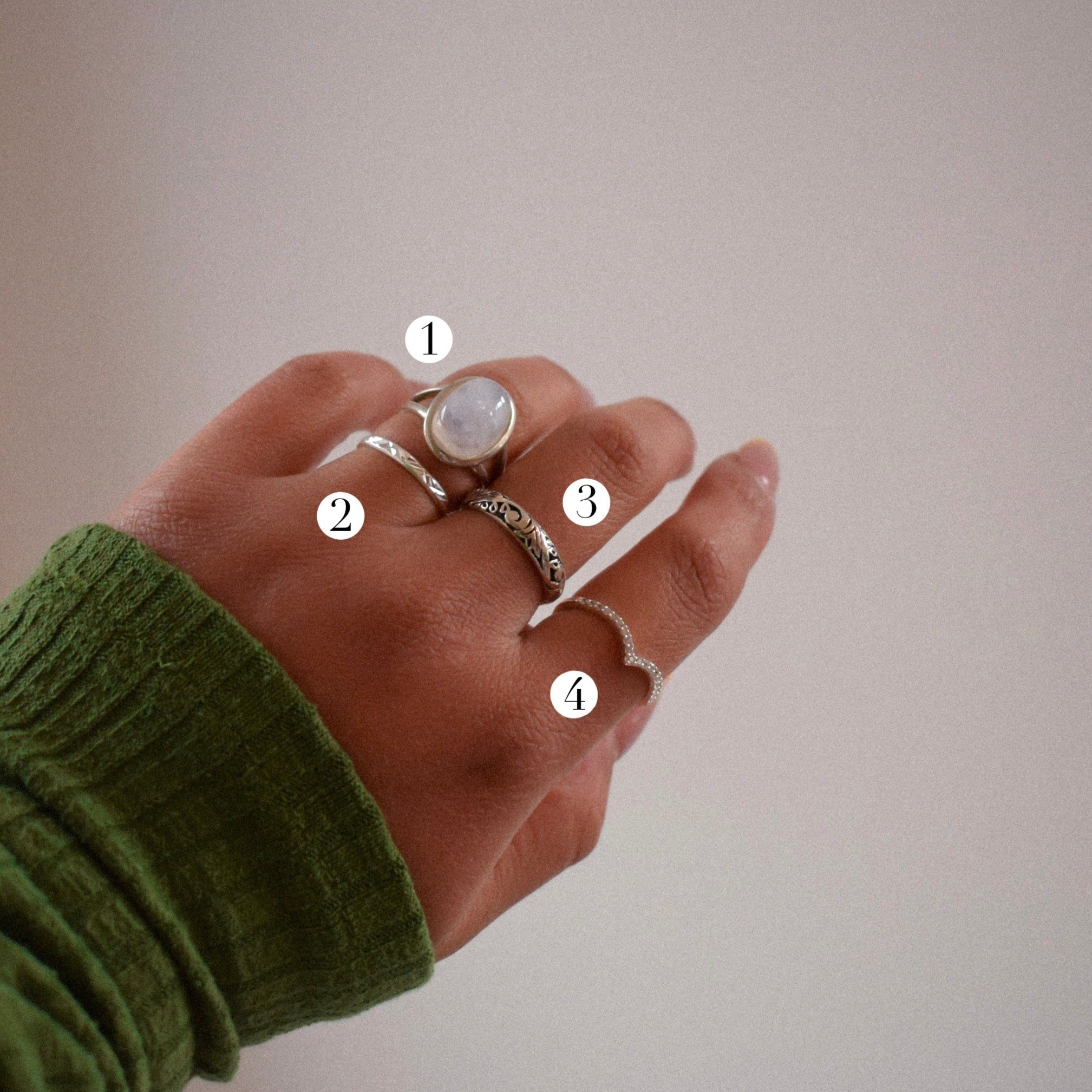 “Elmea” Silver Patterned Ring