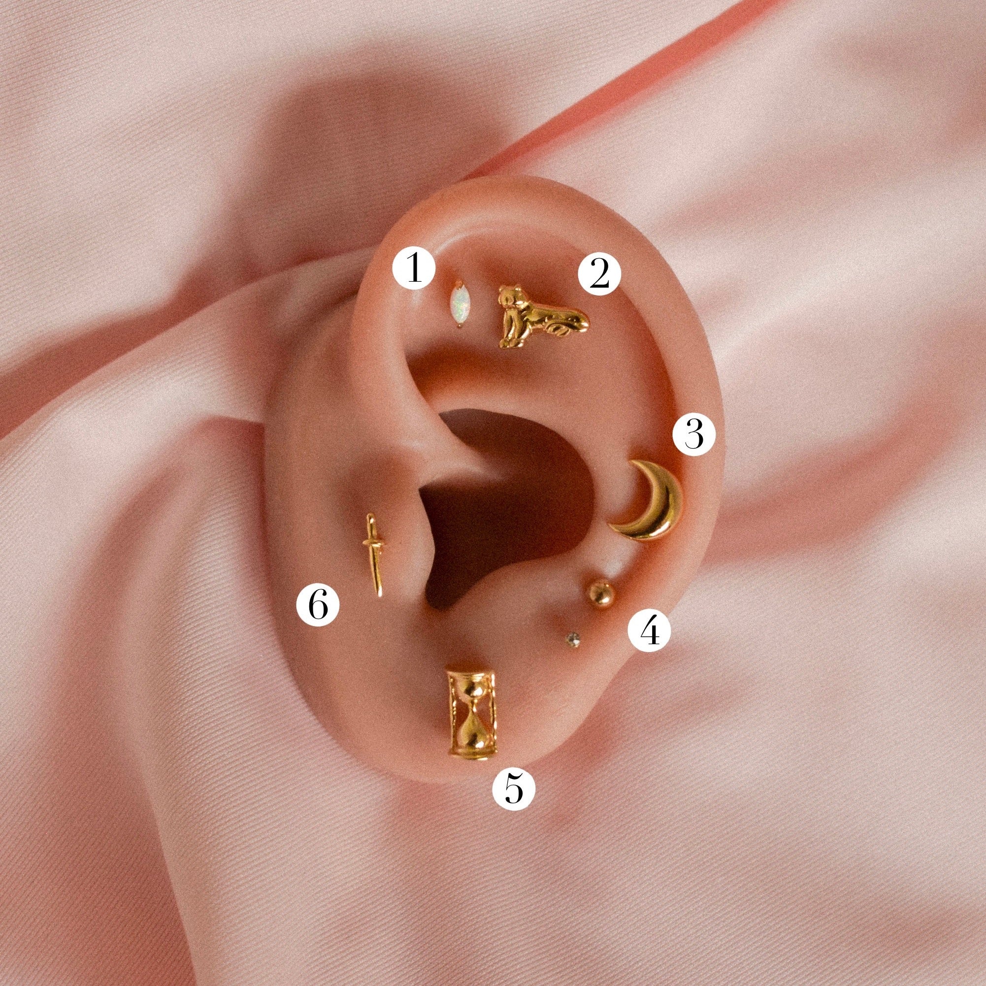 "Ocean" Tiny Opal 14K Gold Earring