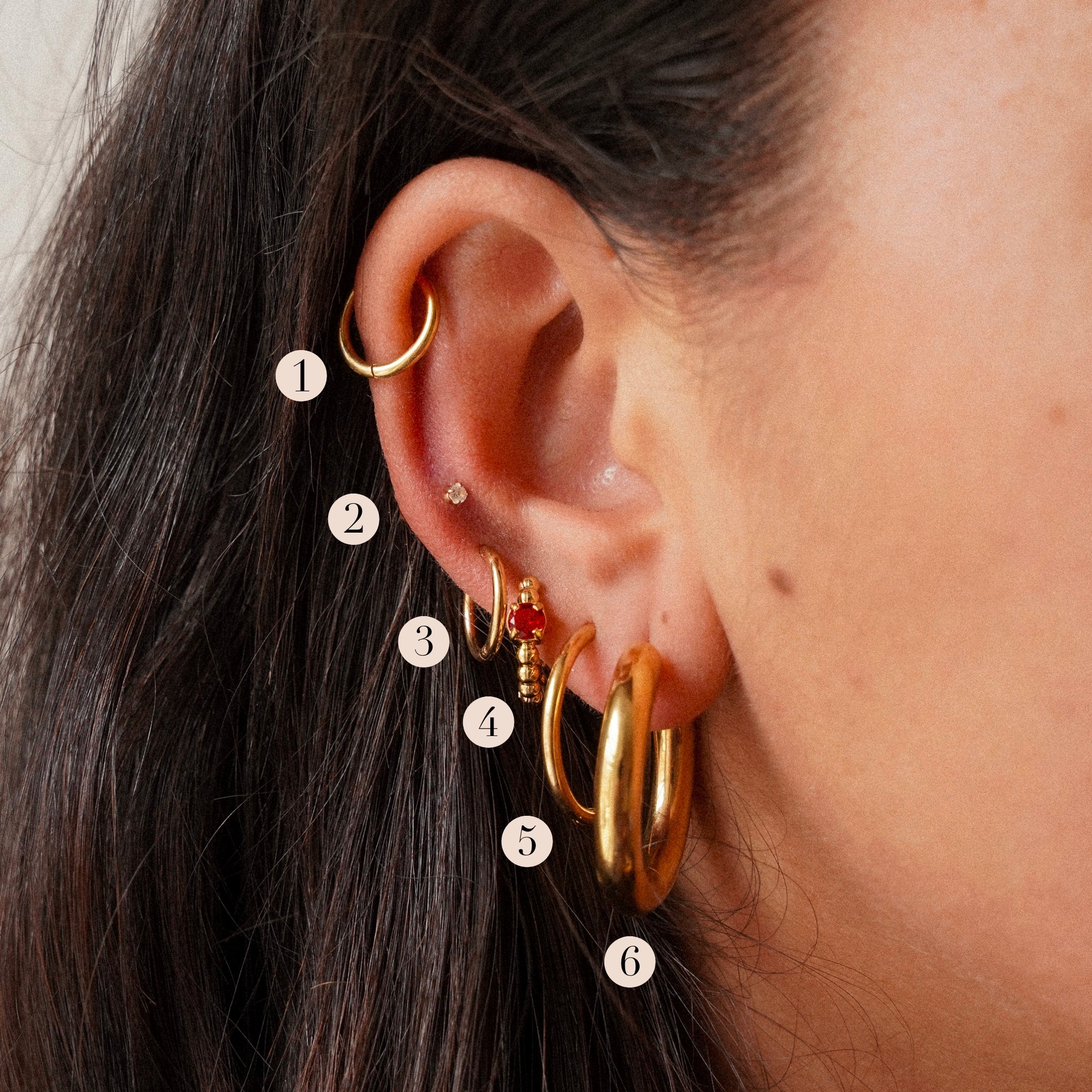 "Stackers" Gold Hoop Earrings