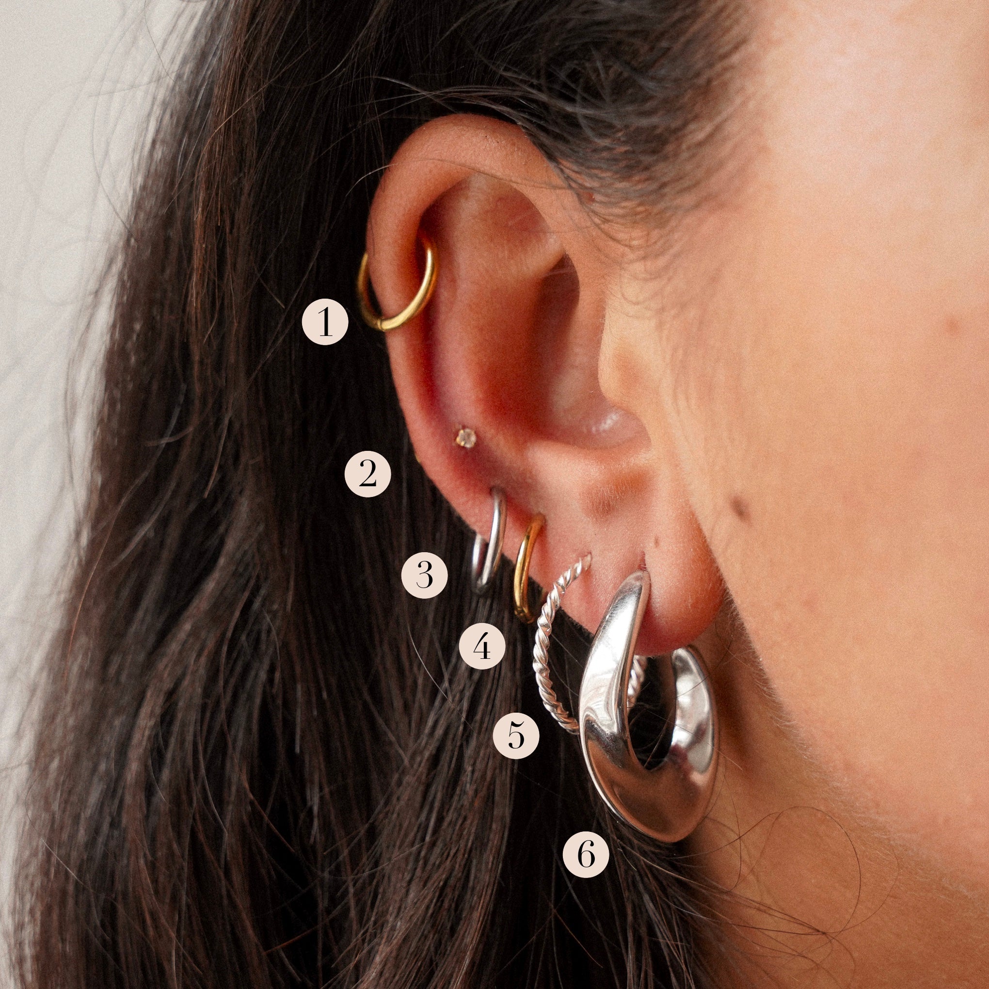 “Elmera” Silver Twisted Hoop Earrings
