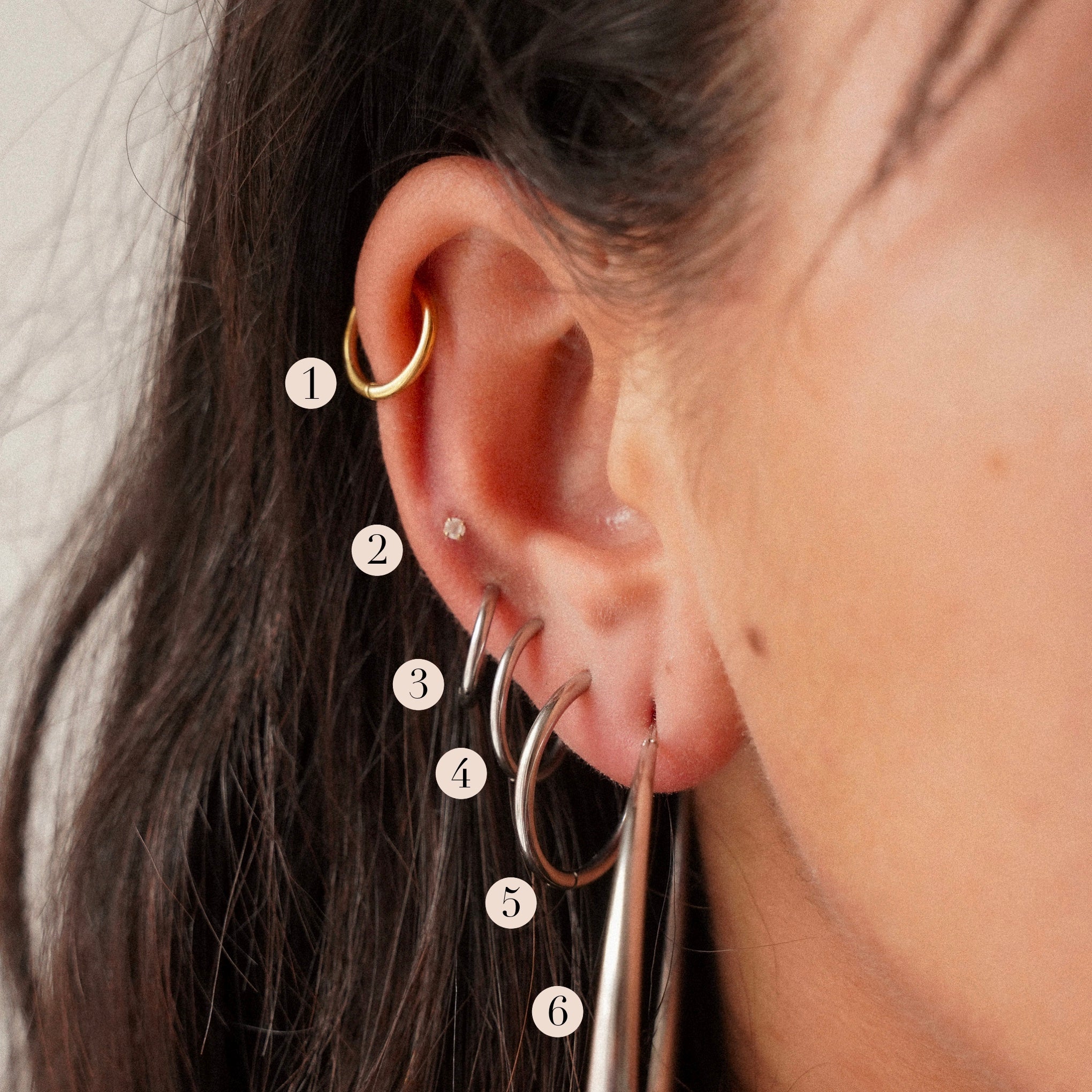 "Stackers" Silver Hoop Earrings
