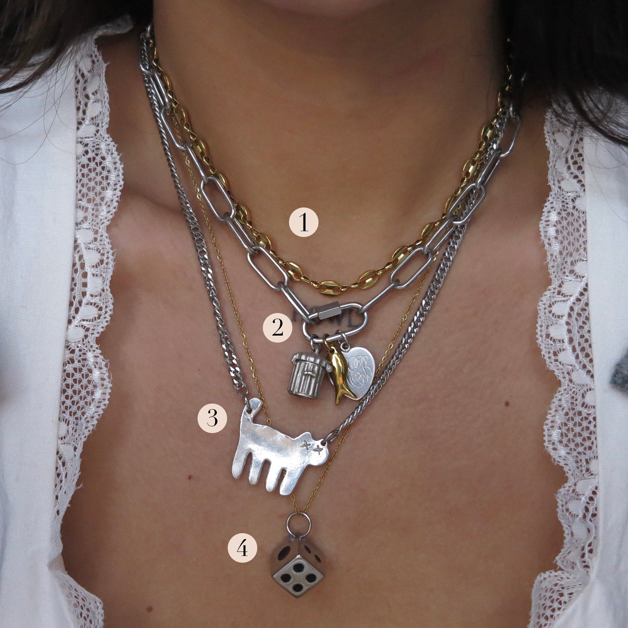 "Kitty" Sterling Silver Necklace